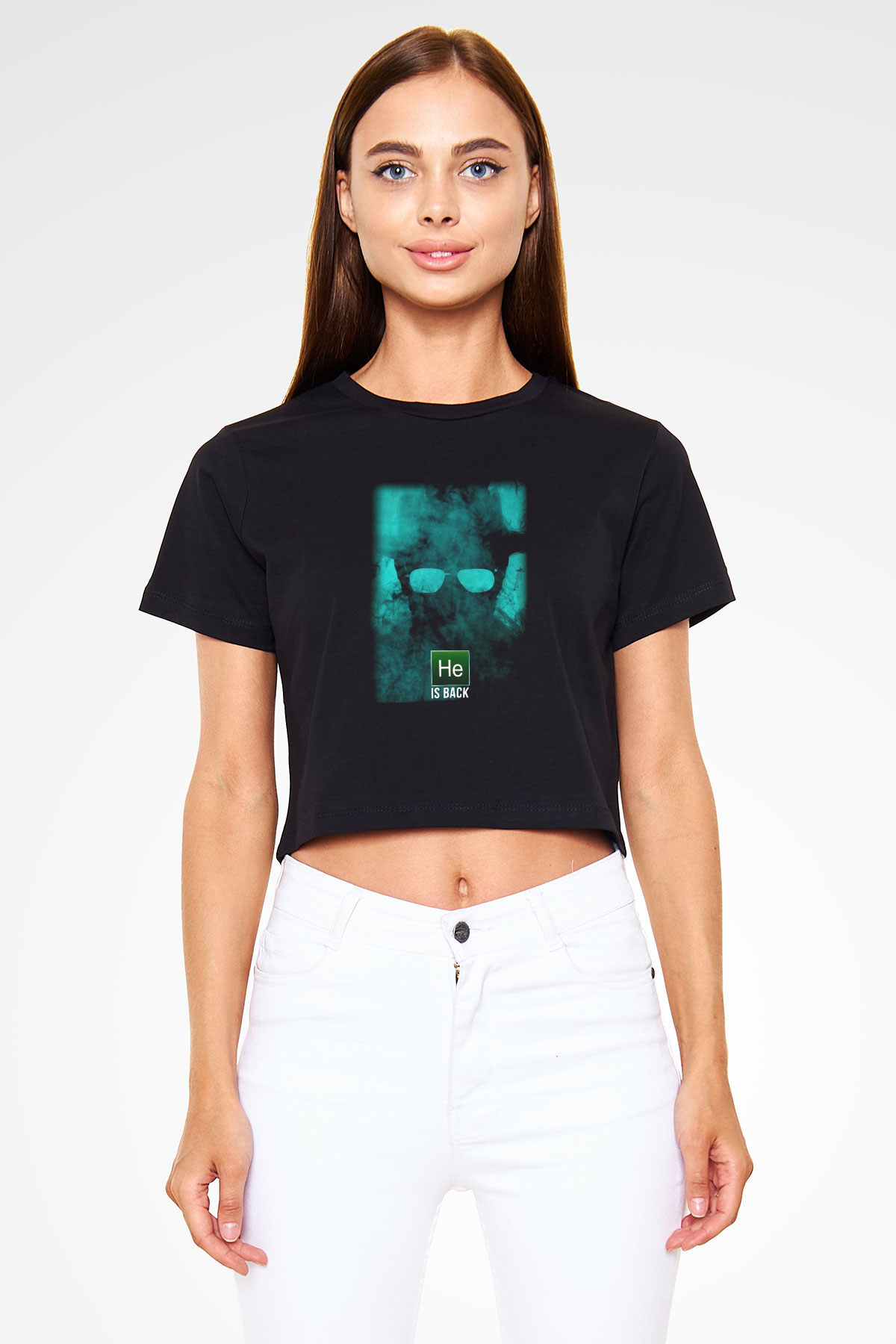 Breaking Bad Heisenberg Siyah Crop Top Tişört