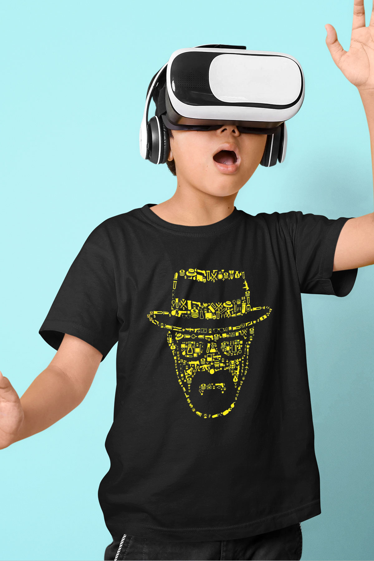 Breaking Bad Heisenberg Siyah Unisex Çocuk Tişört