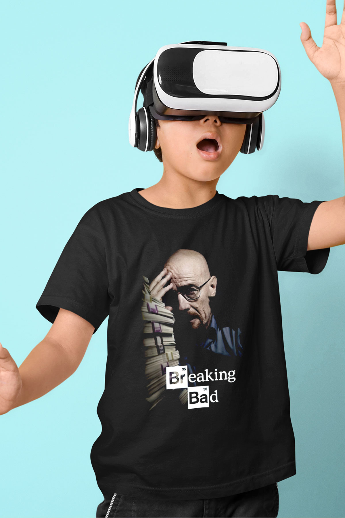 Breaking Bad Heisenberg Siyah Unisex Çocuk Tişört