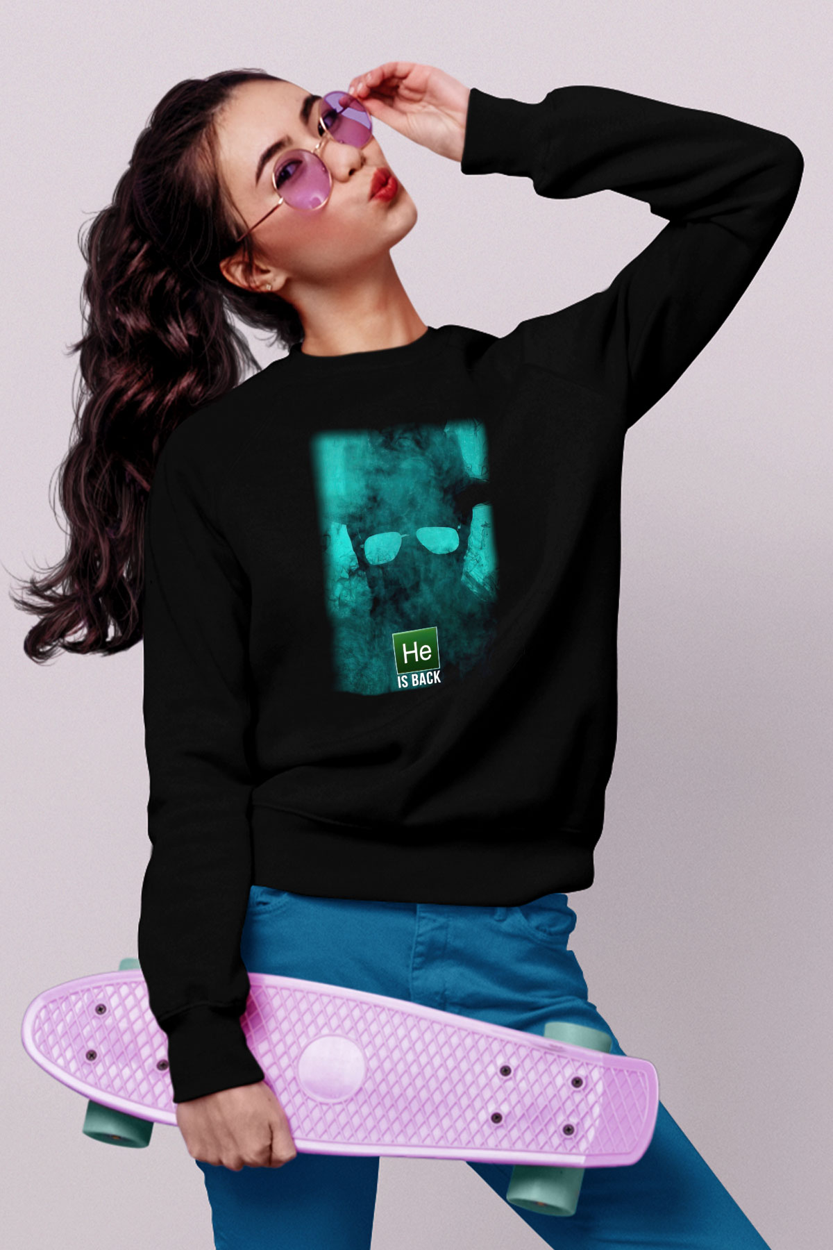 Breaking Bad Heisenberg Siyah Unisex Sweatshirt