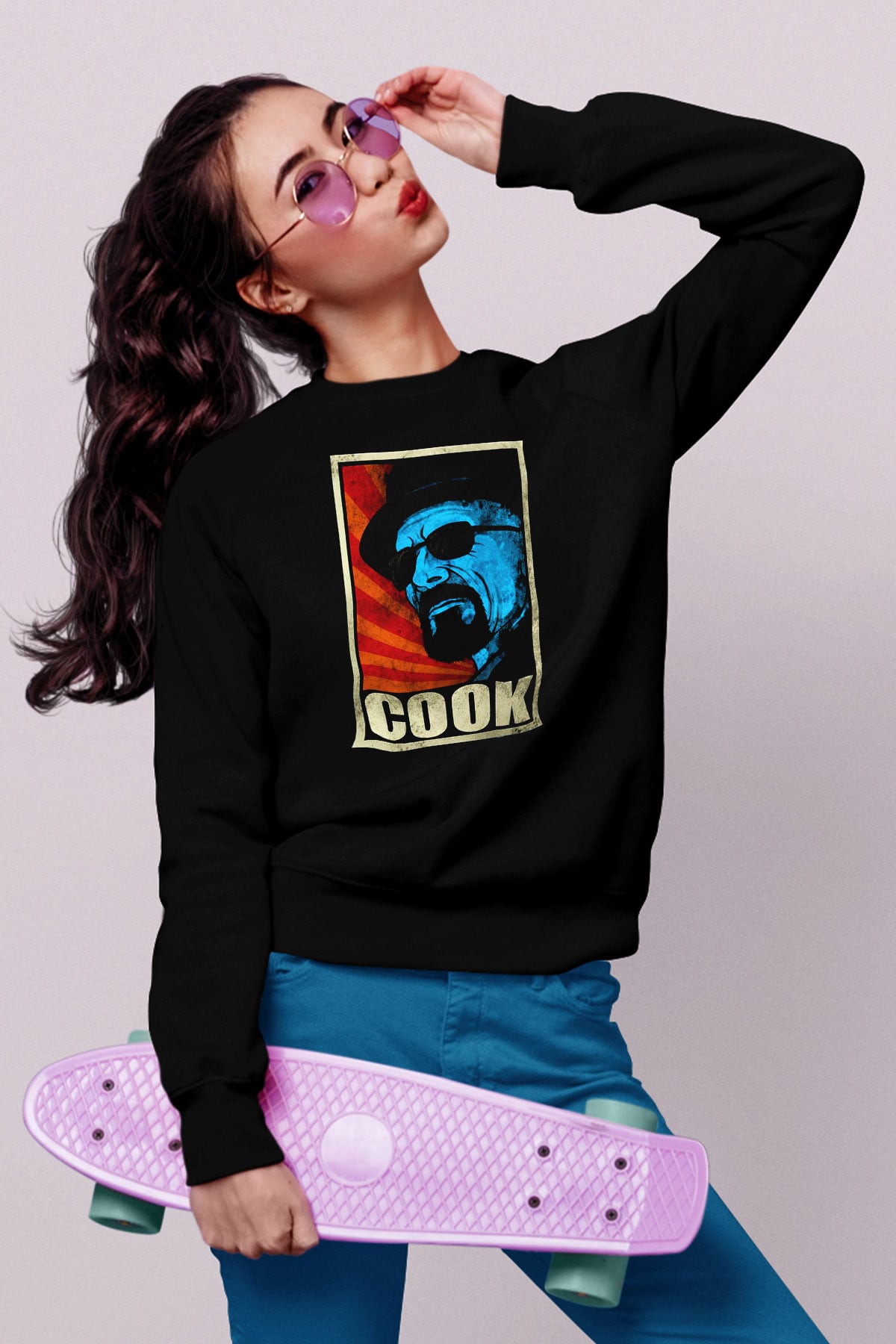 Breaking Bad Heisenberg Siyah Unisex Sweatshirt