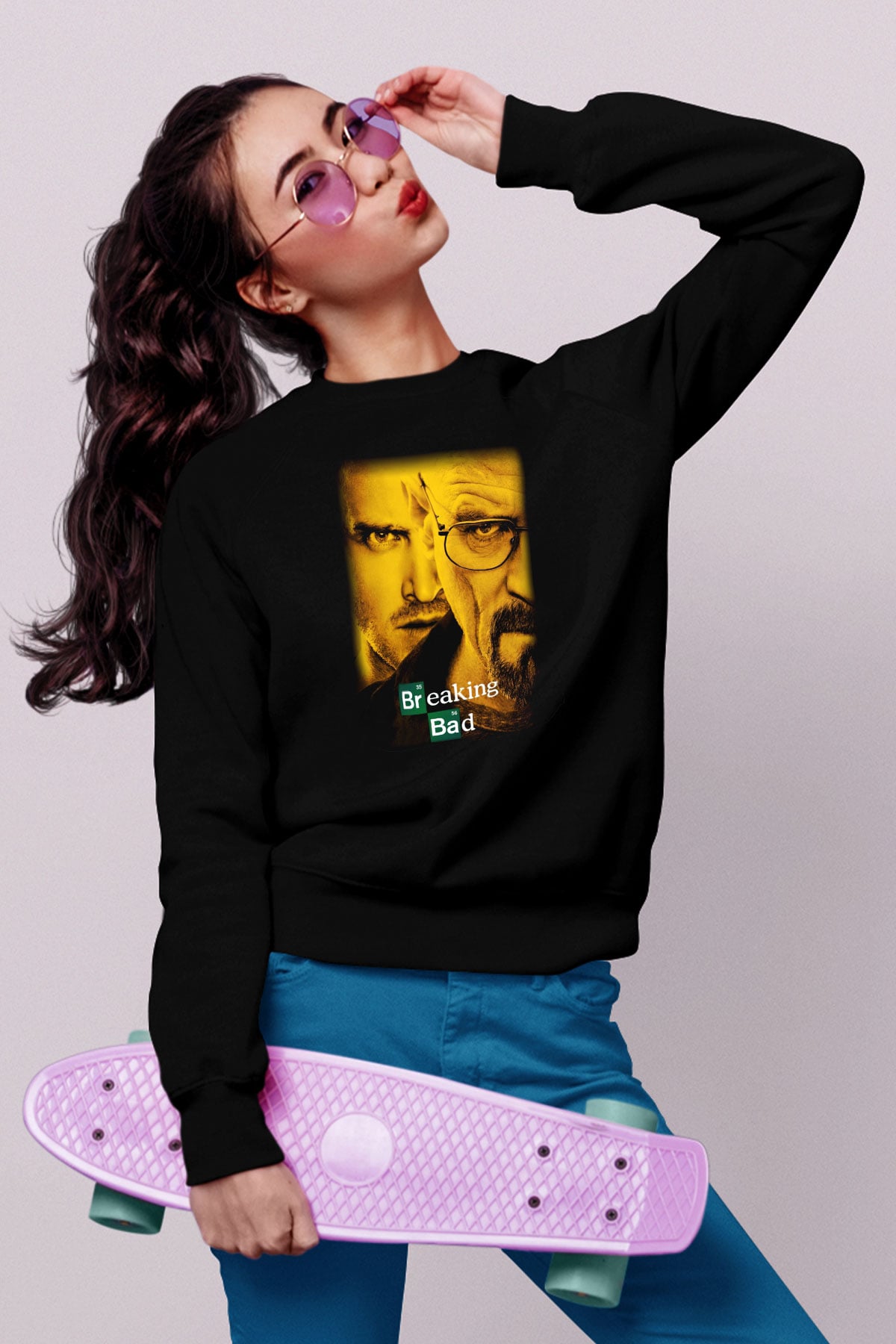 Breaking Bad Heisenberg Siyah Unisex Sweatshirt