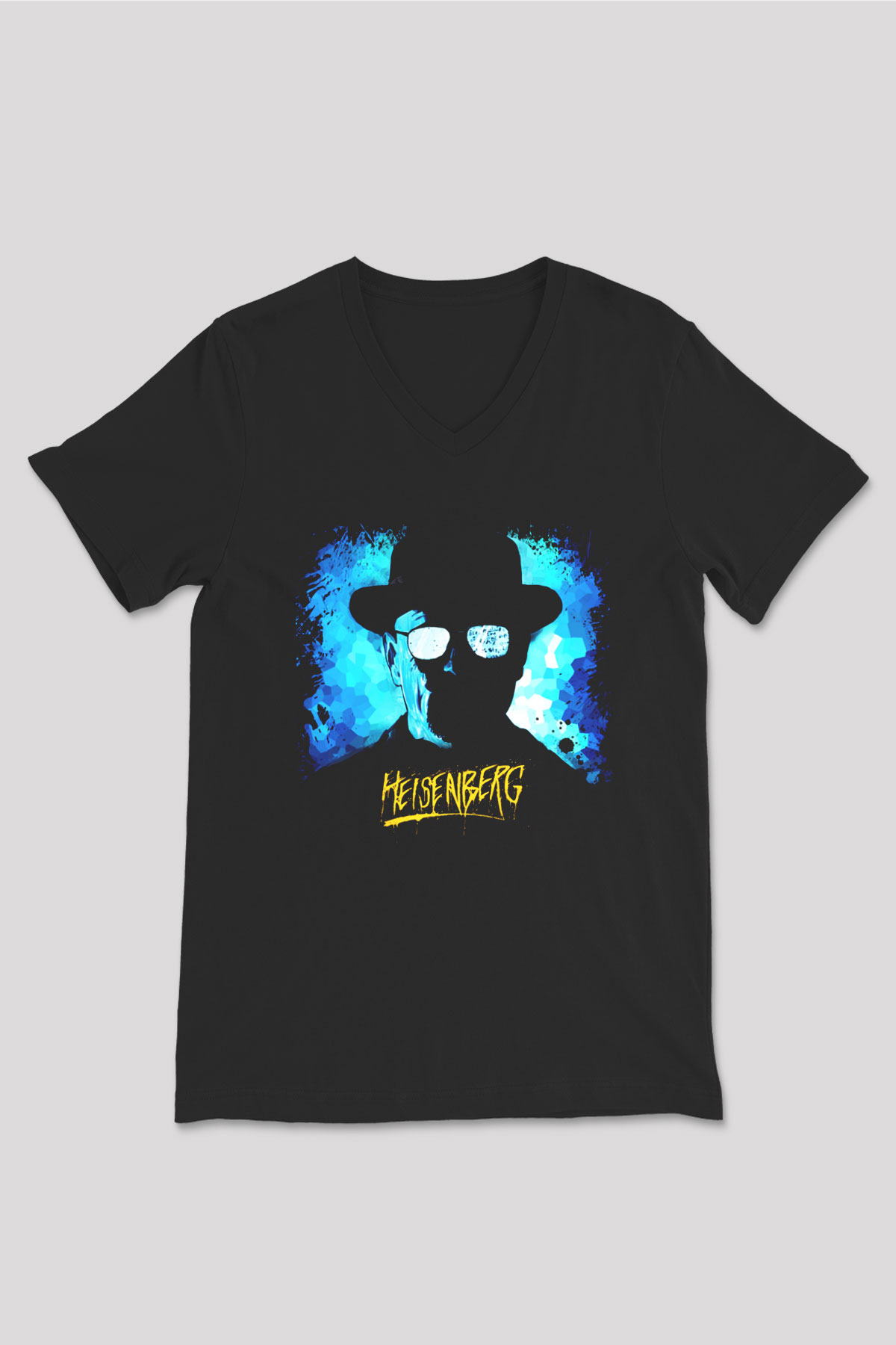 Breaking Bad Heisenberg Siyah Unisex V Yaka Tişört T-Shirt