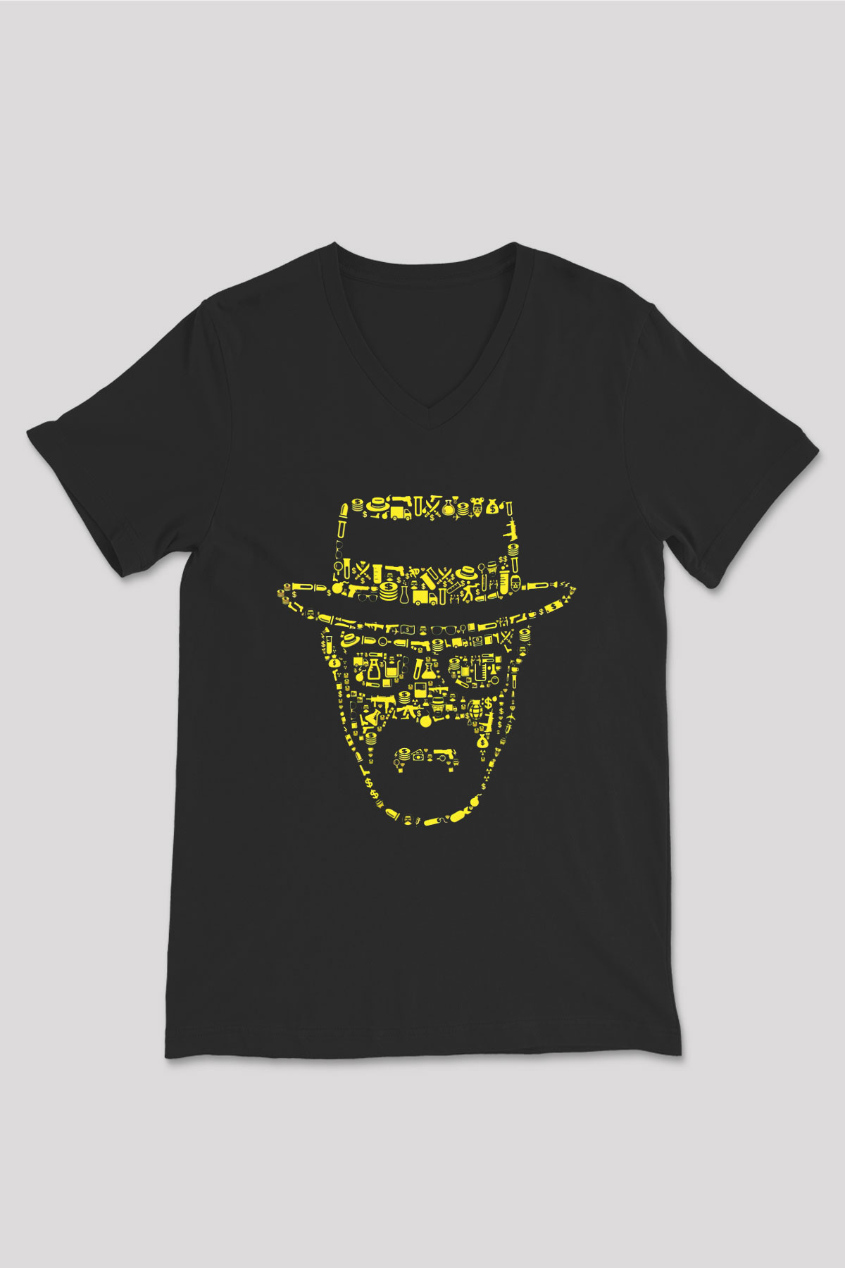 Breaking Bad Heisenberg Siyah Unisex V Yaka Tişört