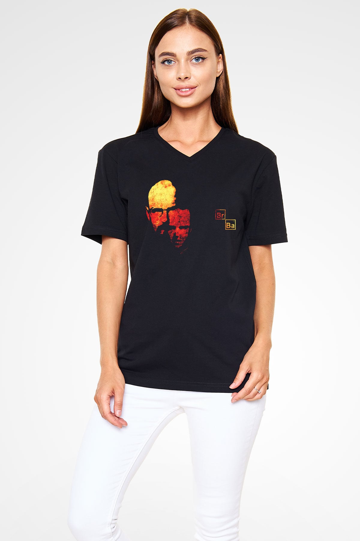 Breaking Bad Heisenberg Siyah Unisex V Yaka Tişört