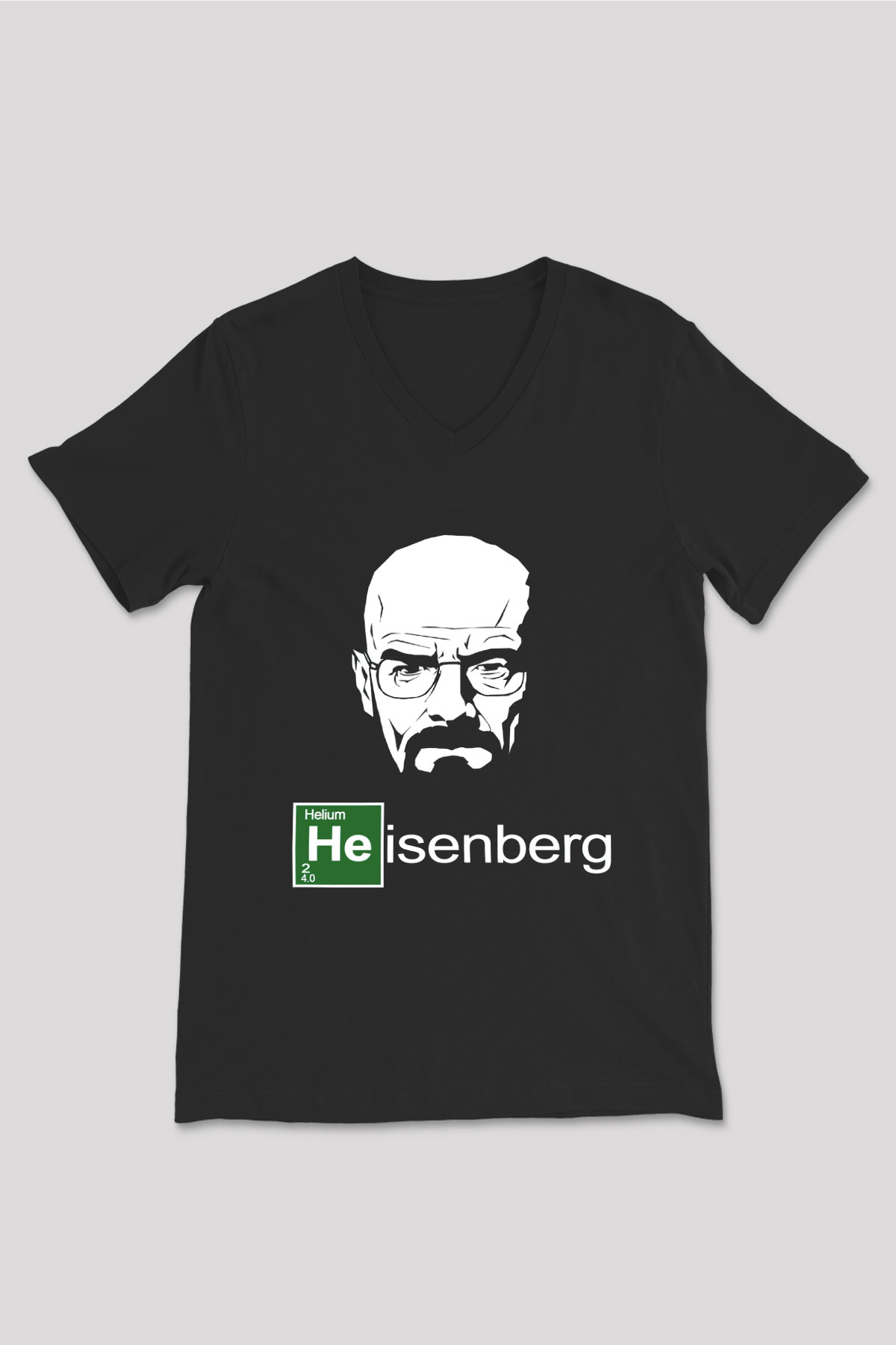 Breaking Bad Heisenberg Siyah Unisex V Yaka Tişört T-Shirt