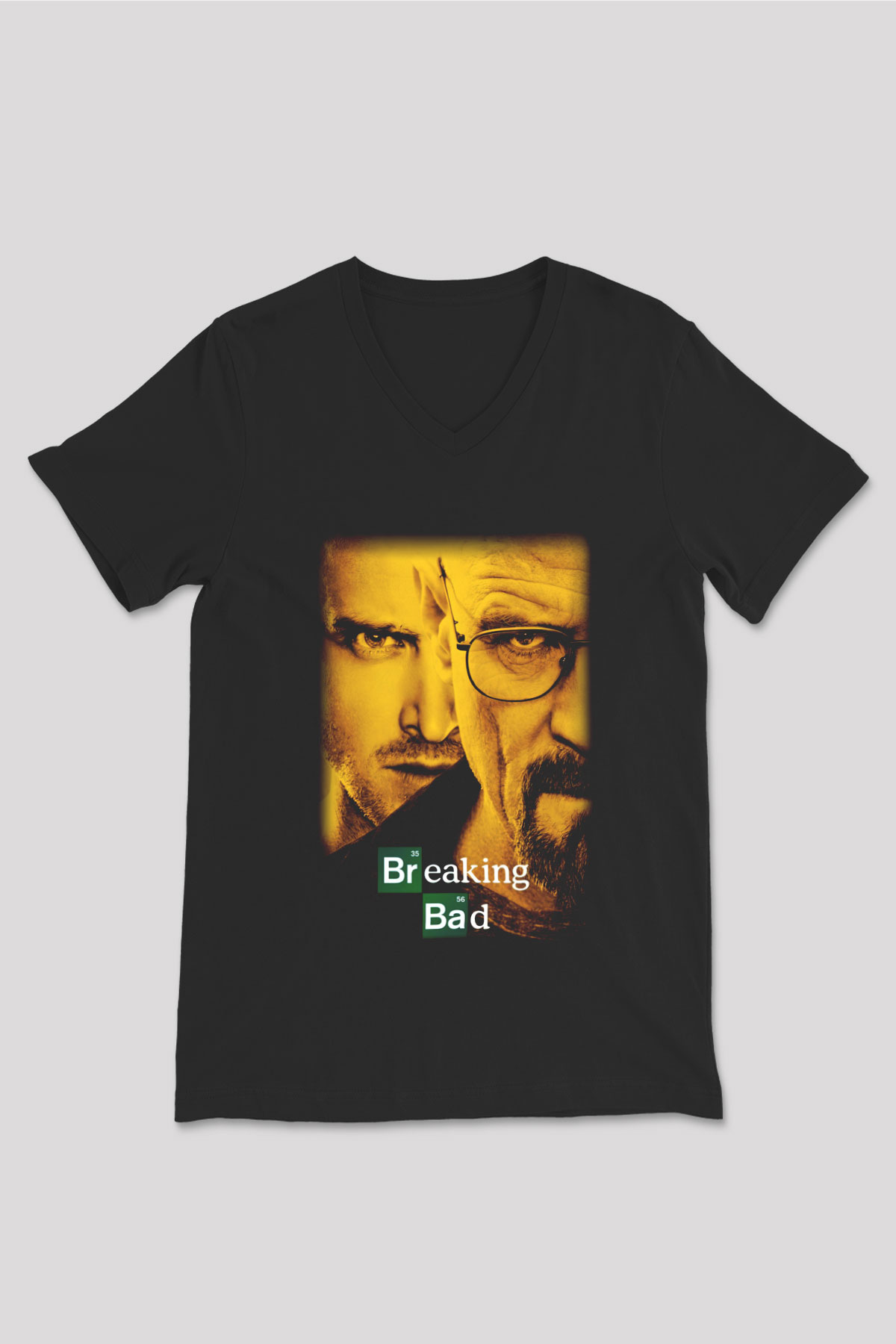 Breaking Bad Heisenberg Siyah Unisex V Yaka Tişört T-Shirt