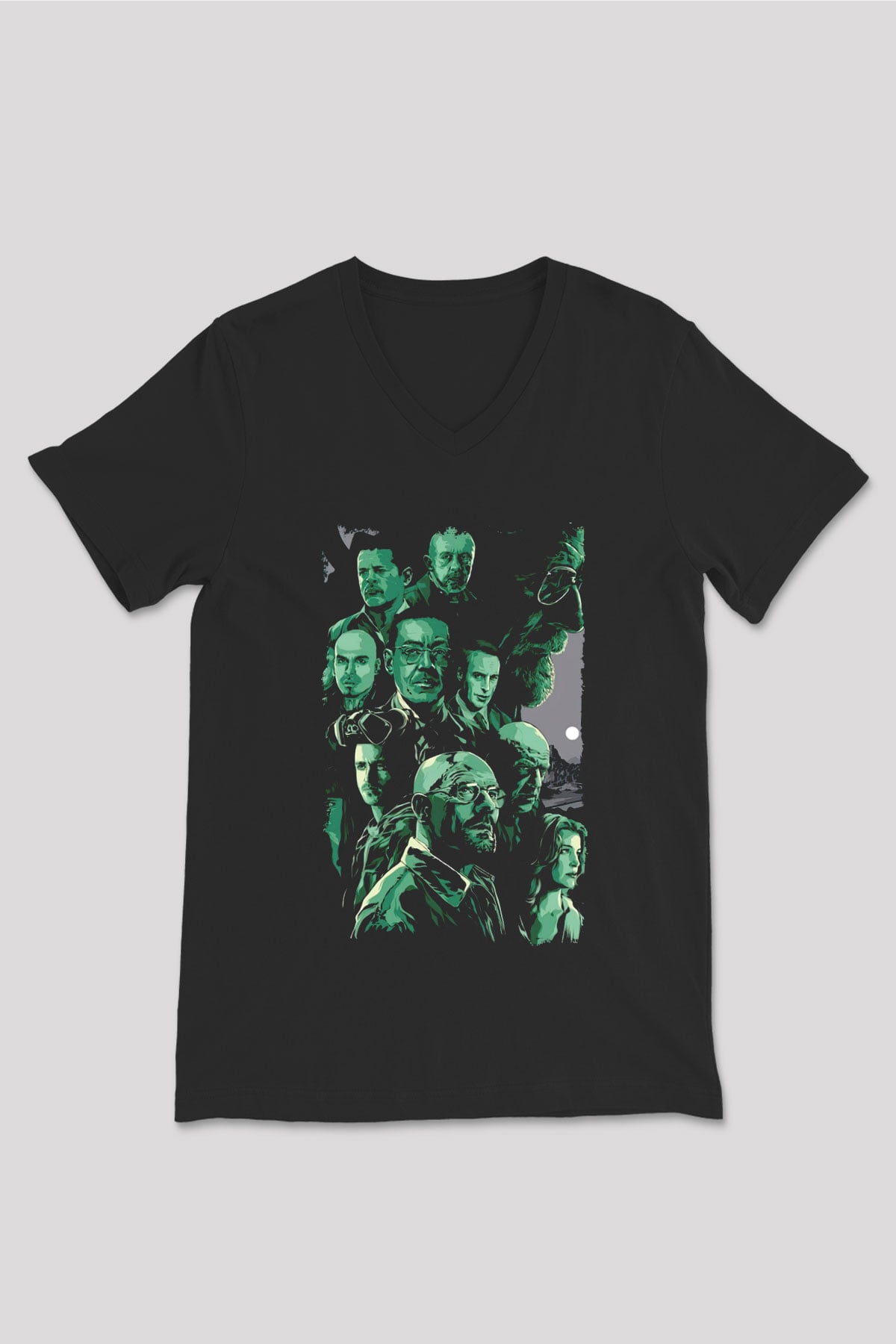 Breaking Bad Heisenberg Siyah Unisex V Yaka Tişört