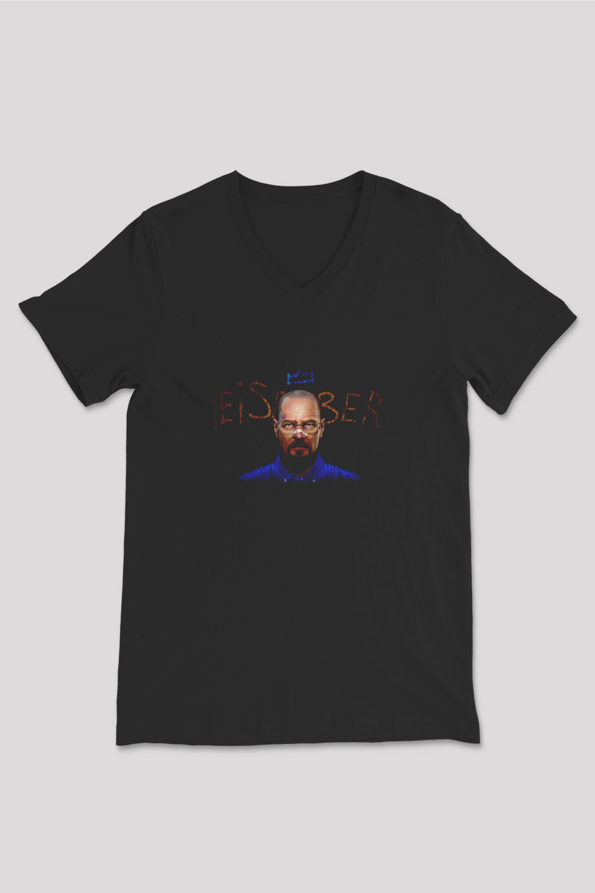 Breaking Bad Heisenberg Siyah Unisex V Yaka Tişört