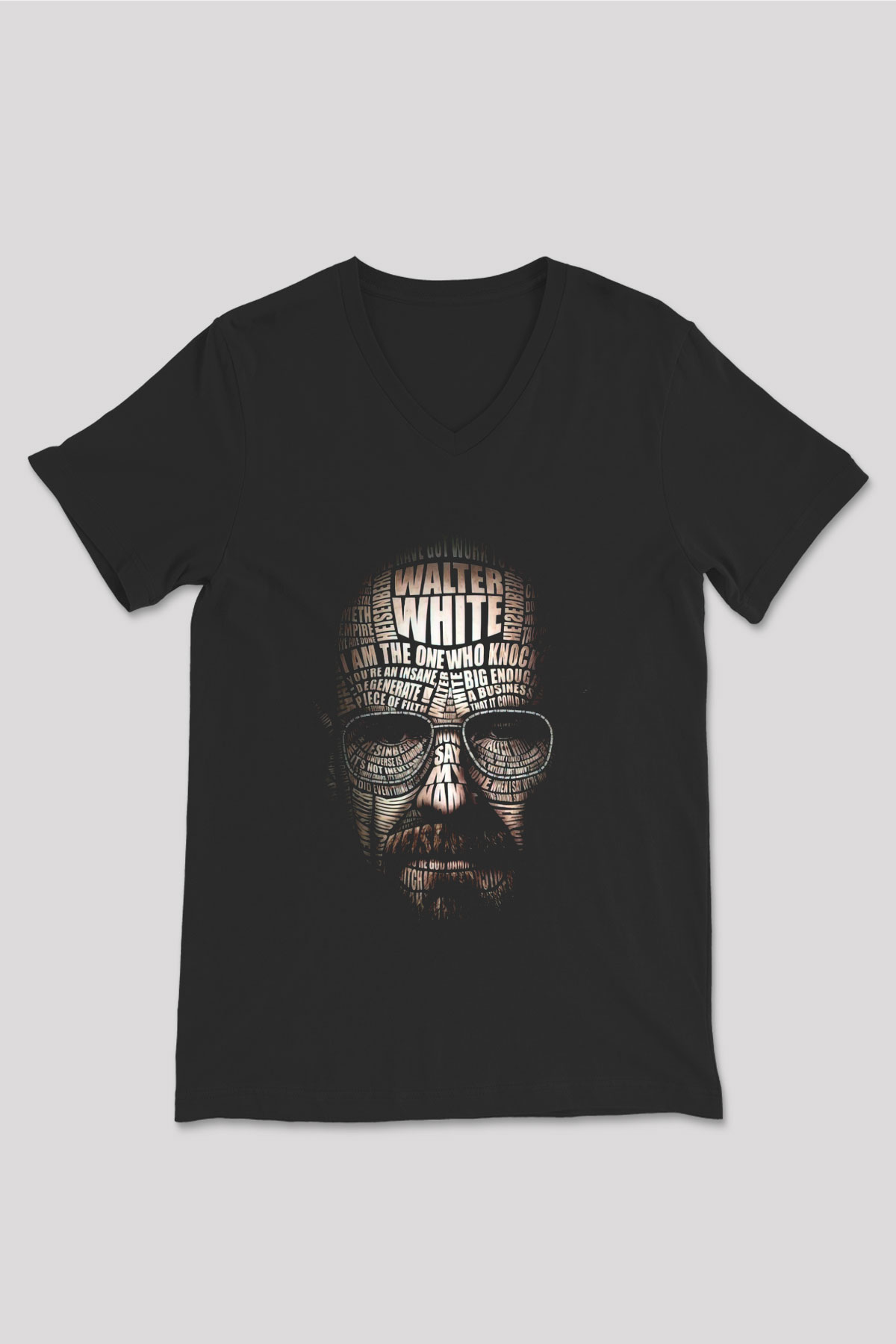 Breaking Bad Heisenberg Siyah Unisex V Yaka Tişört T-Shirt