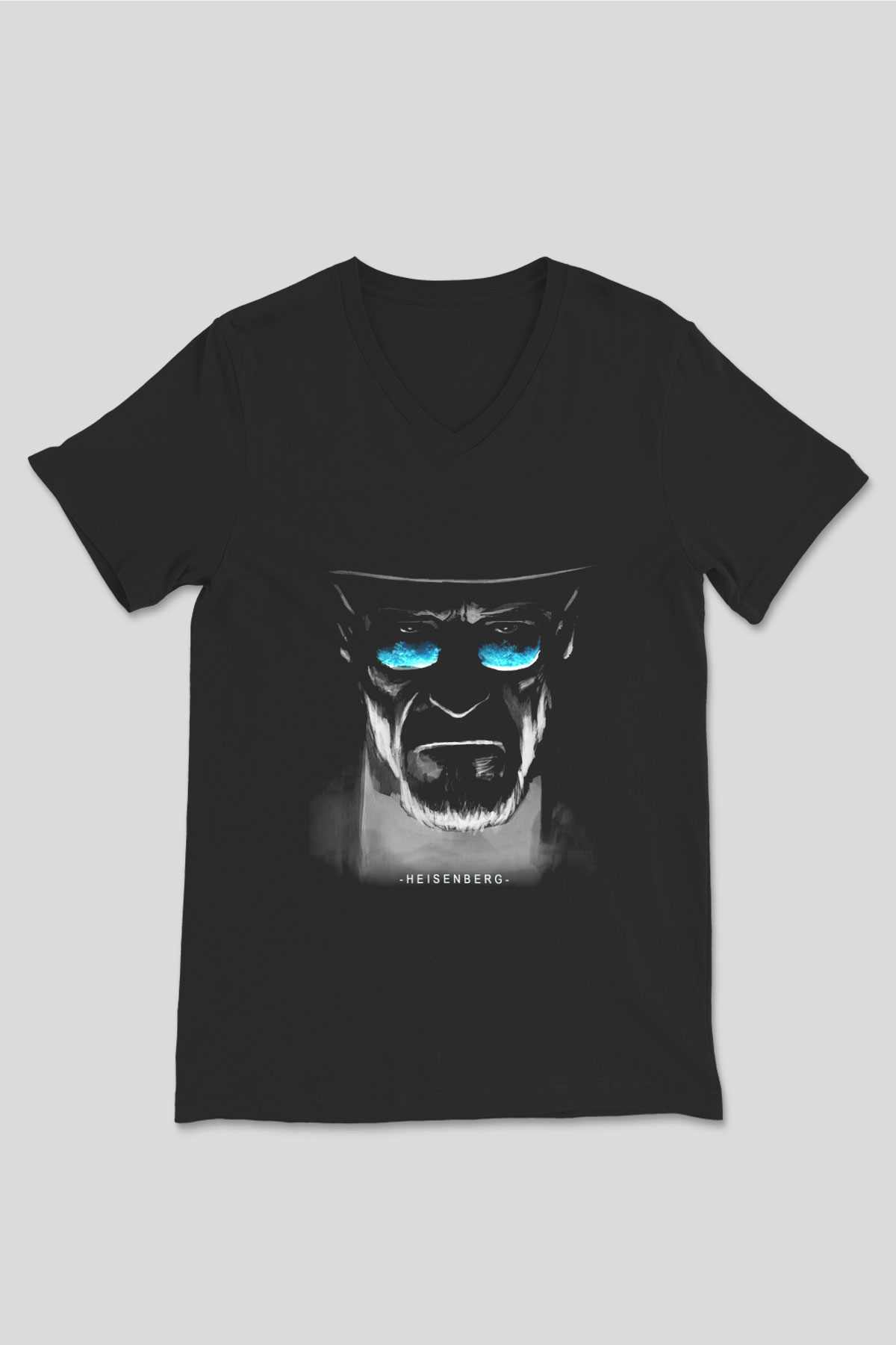 Breaking Bad Heisenberg Siyah Unisex V Yaka Tişört T-Shirt