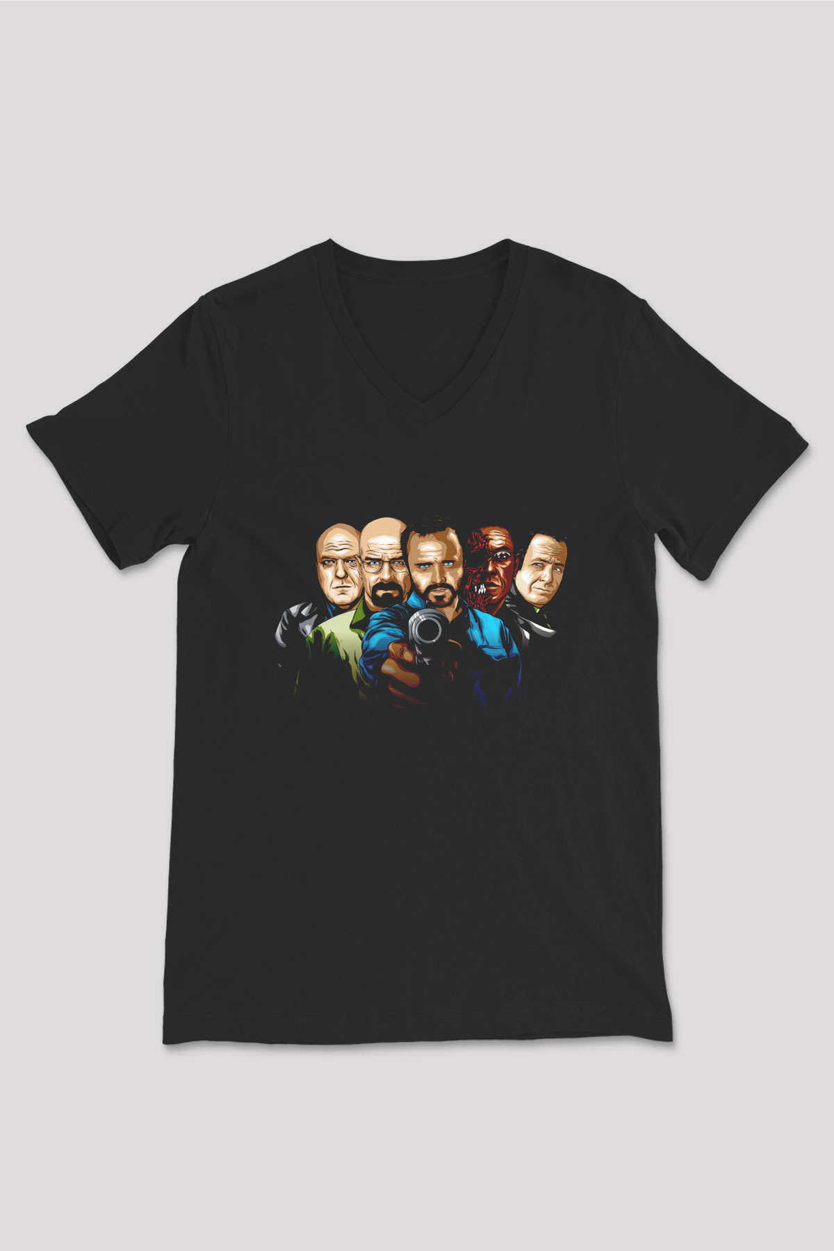 Breaking Bad Heisenberg Siyah Unisex V Yaka Tişört
