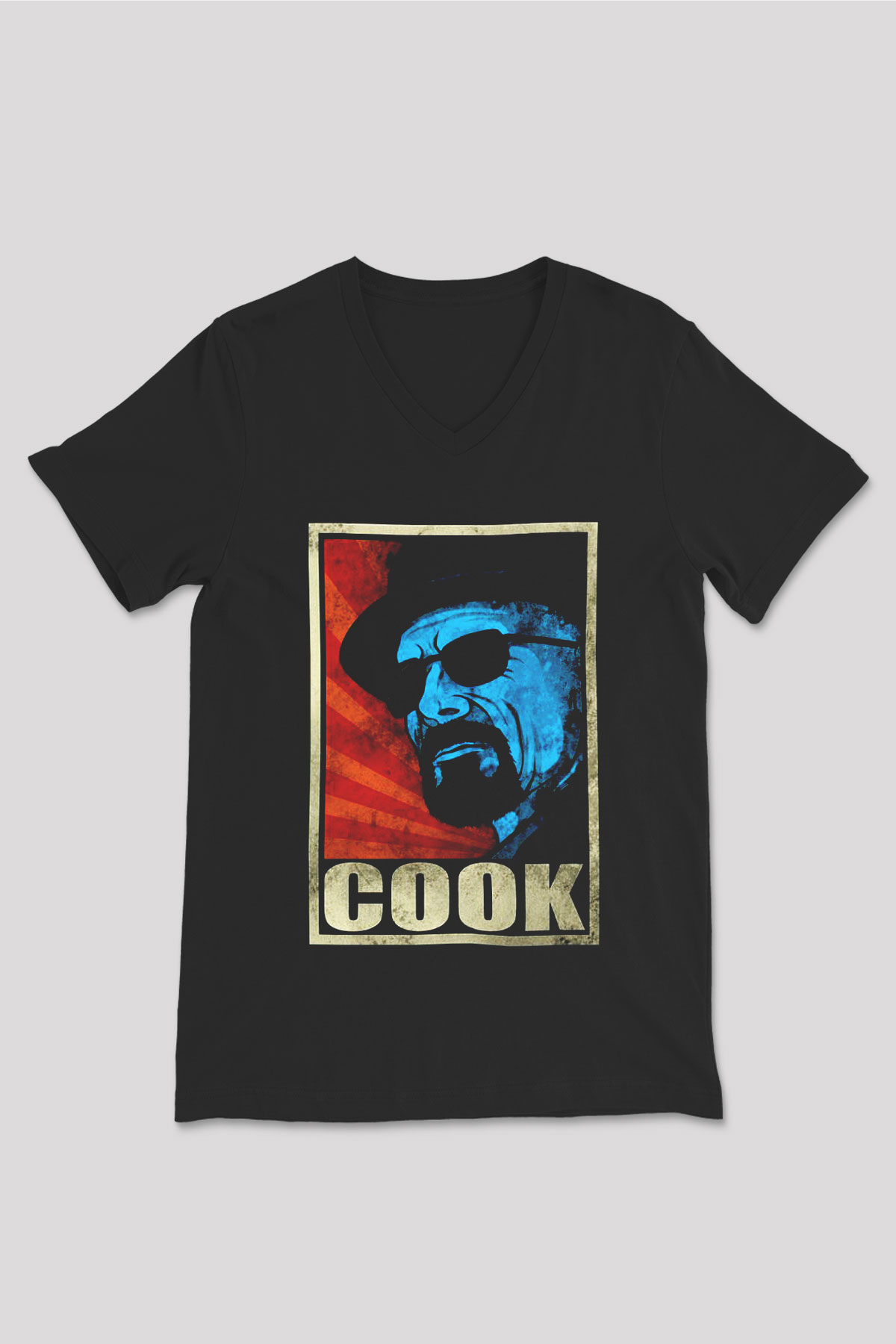 Breaking Bad Heisenberg Siyah Unisex V Yaka Tişört T-Shirt