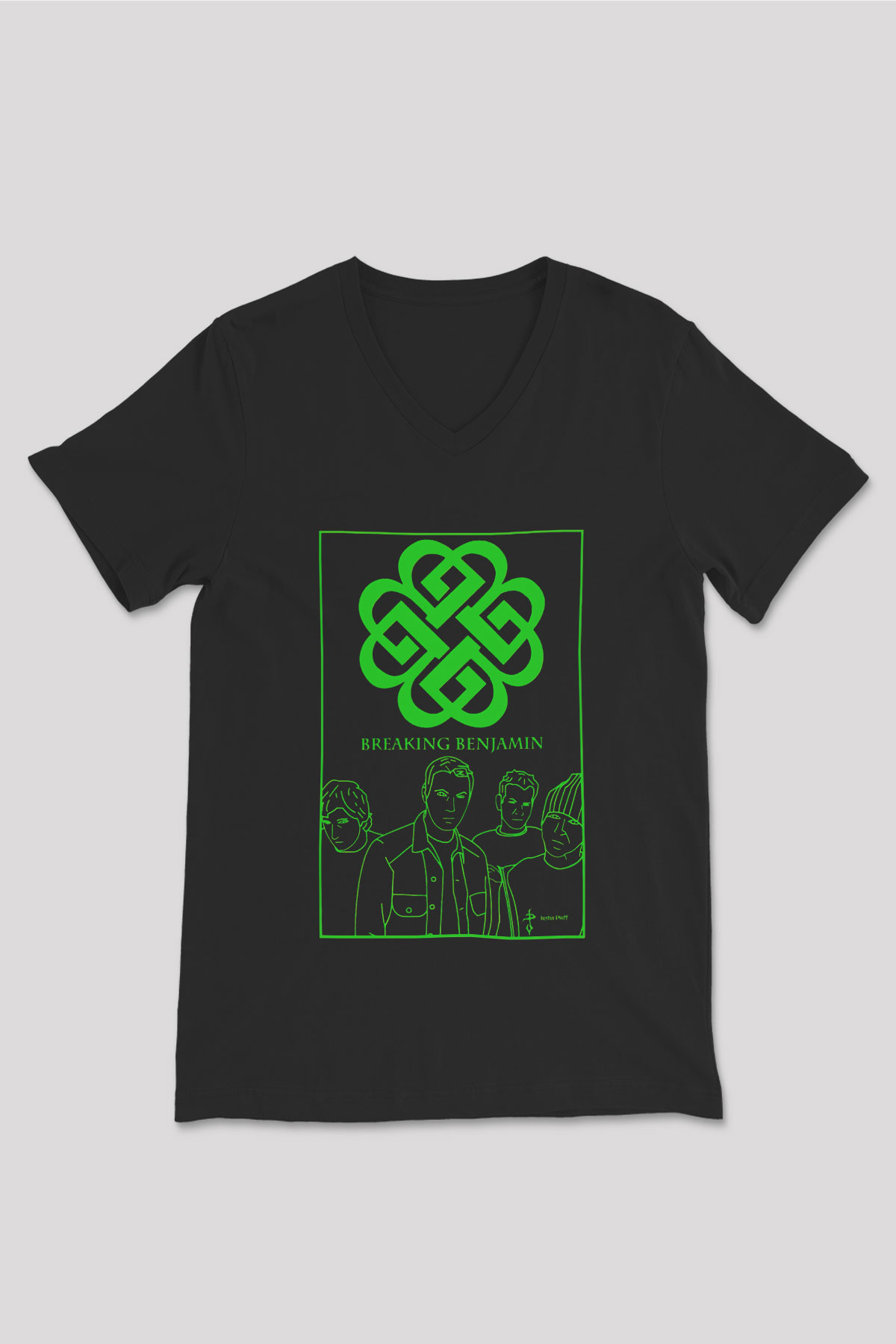 Breaking Benjamin Siyah Unisex V Yaka Tişört T-Shirt