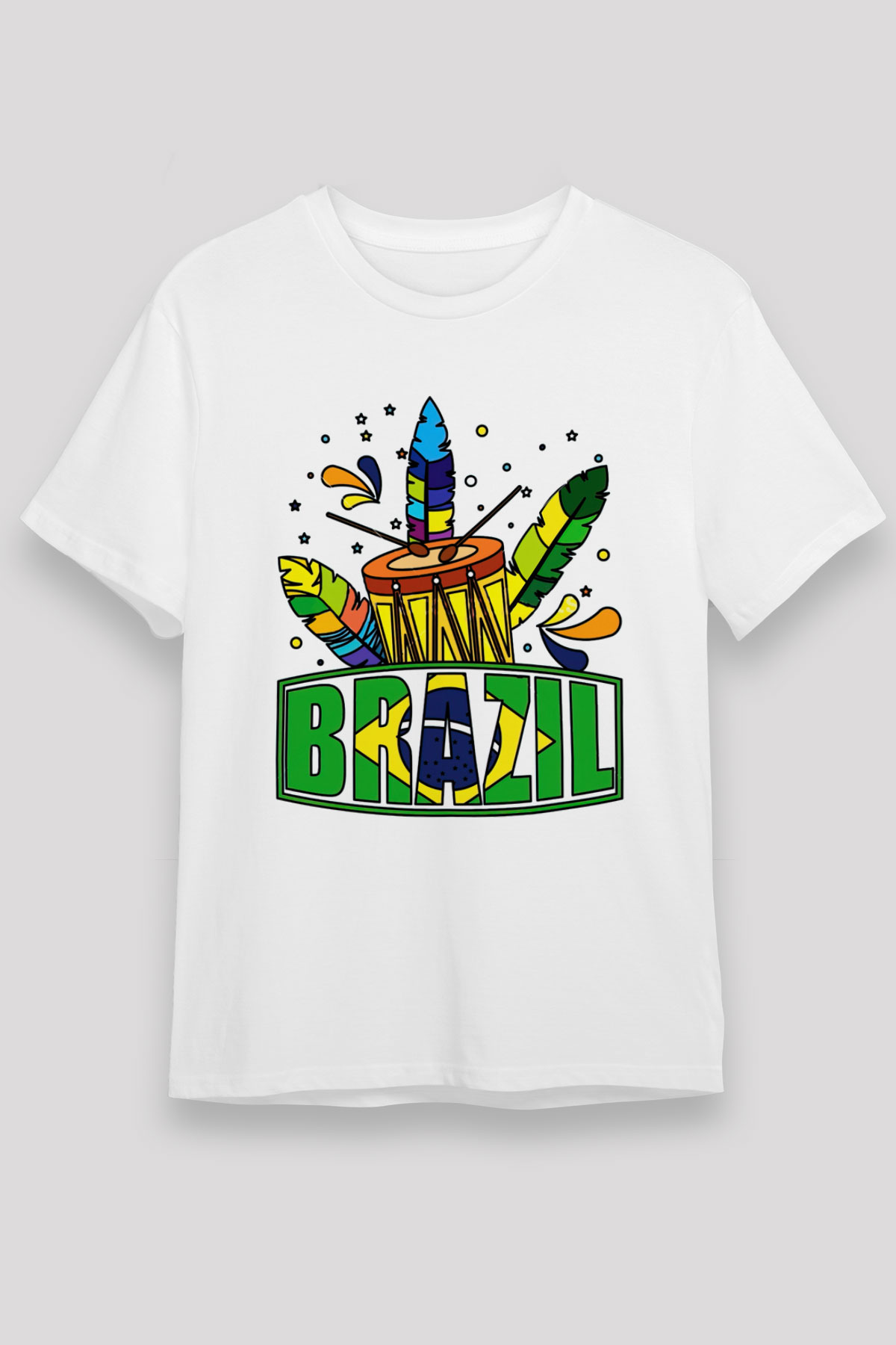 Brezilya Beyaz Unisex Tişört T-Shirt - TişörtFabrikası