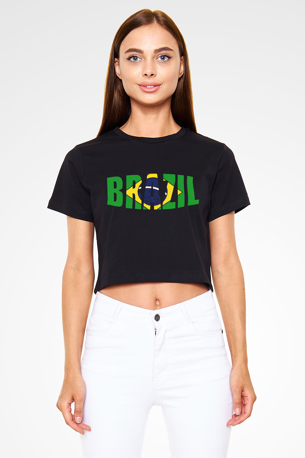 Brezilya Siyah Crop Top Tişört