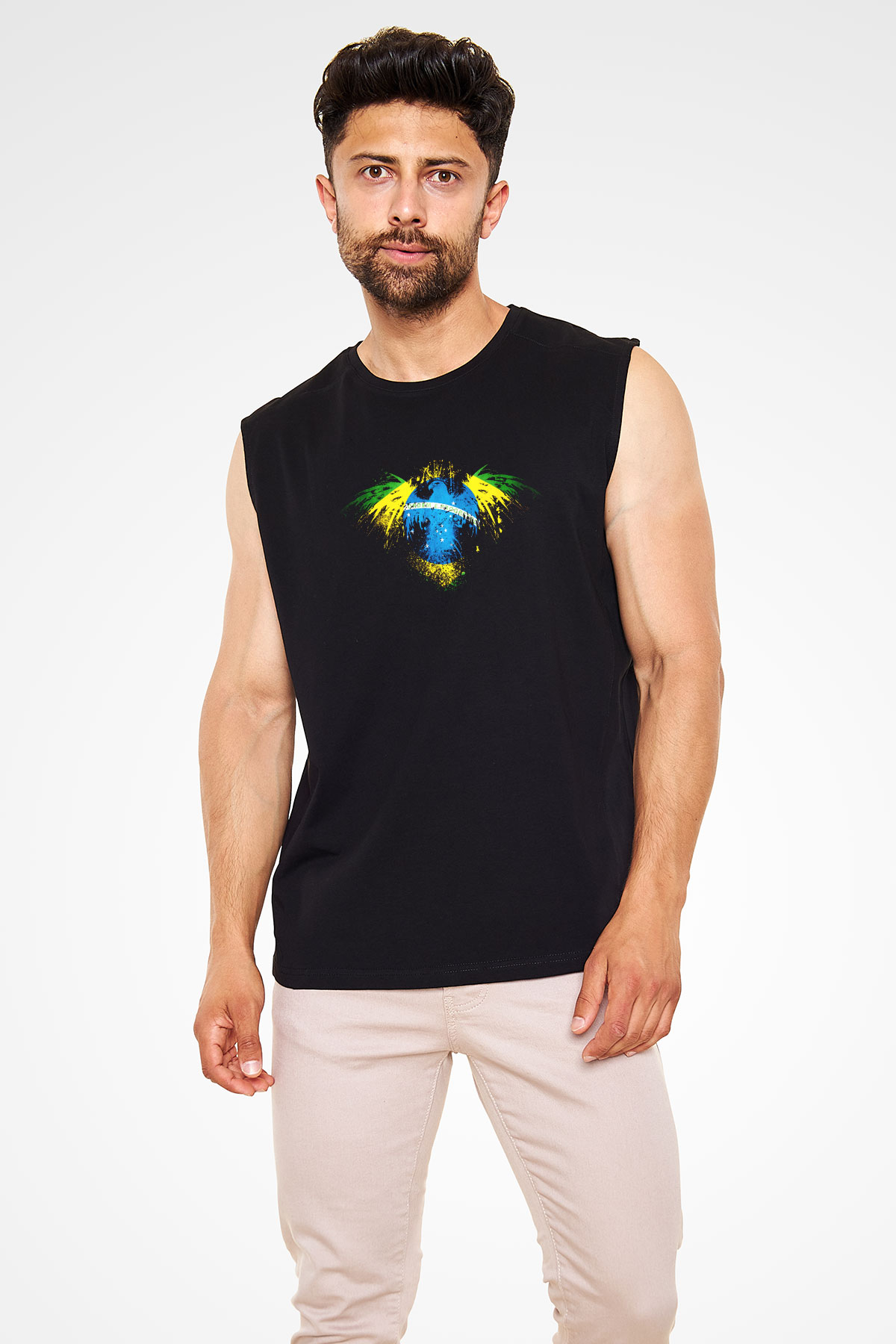 Brezilya Siyah Unisex Kolsuz Tişört