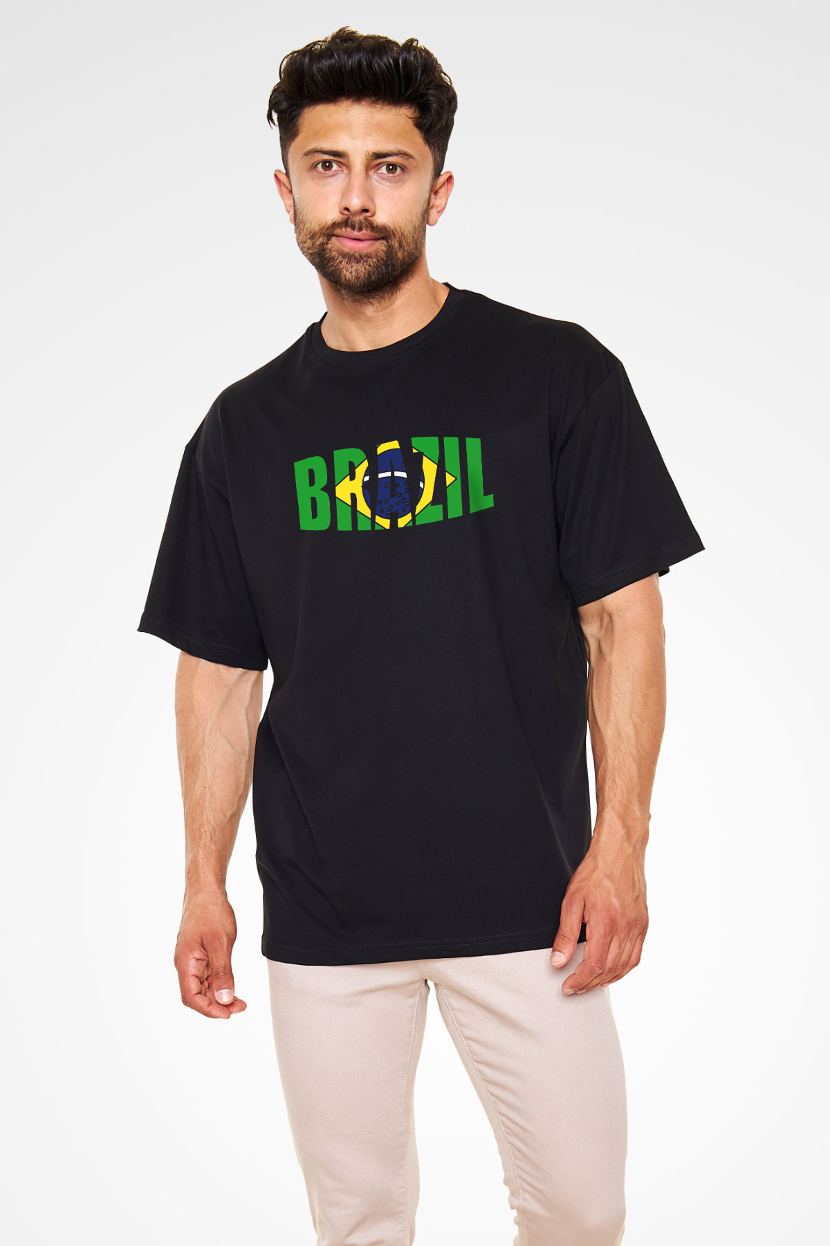 Brezilya Siyah Unisex Oversize Tişört T-Shirt