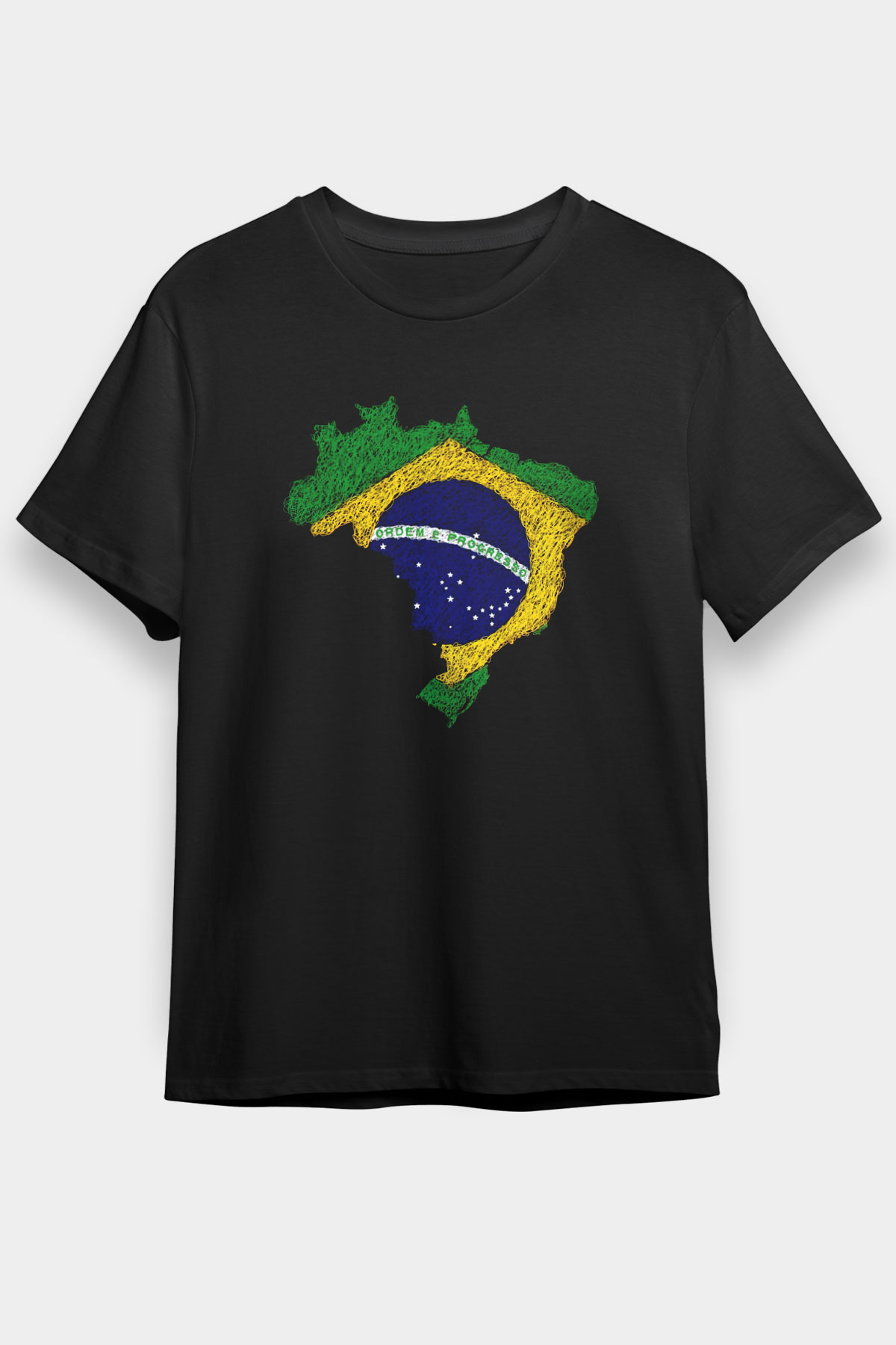 Brezilya Siyah Unisex Tişört T-Shirt - TişörtFabrikası