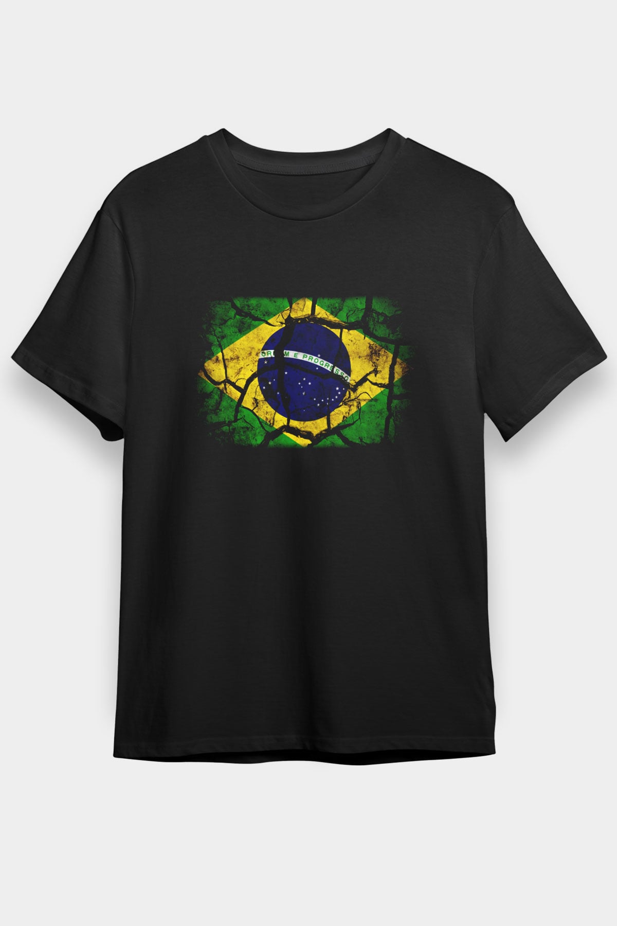 Brezilya Siyah Unisex Tişört T-Shirt - TişörtFabrikası