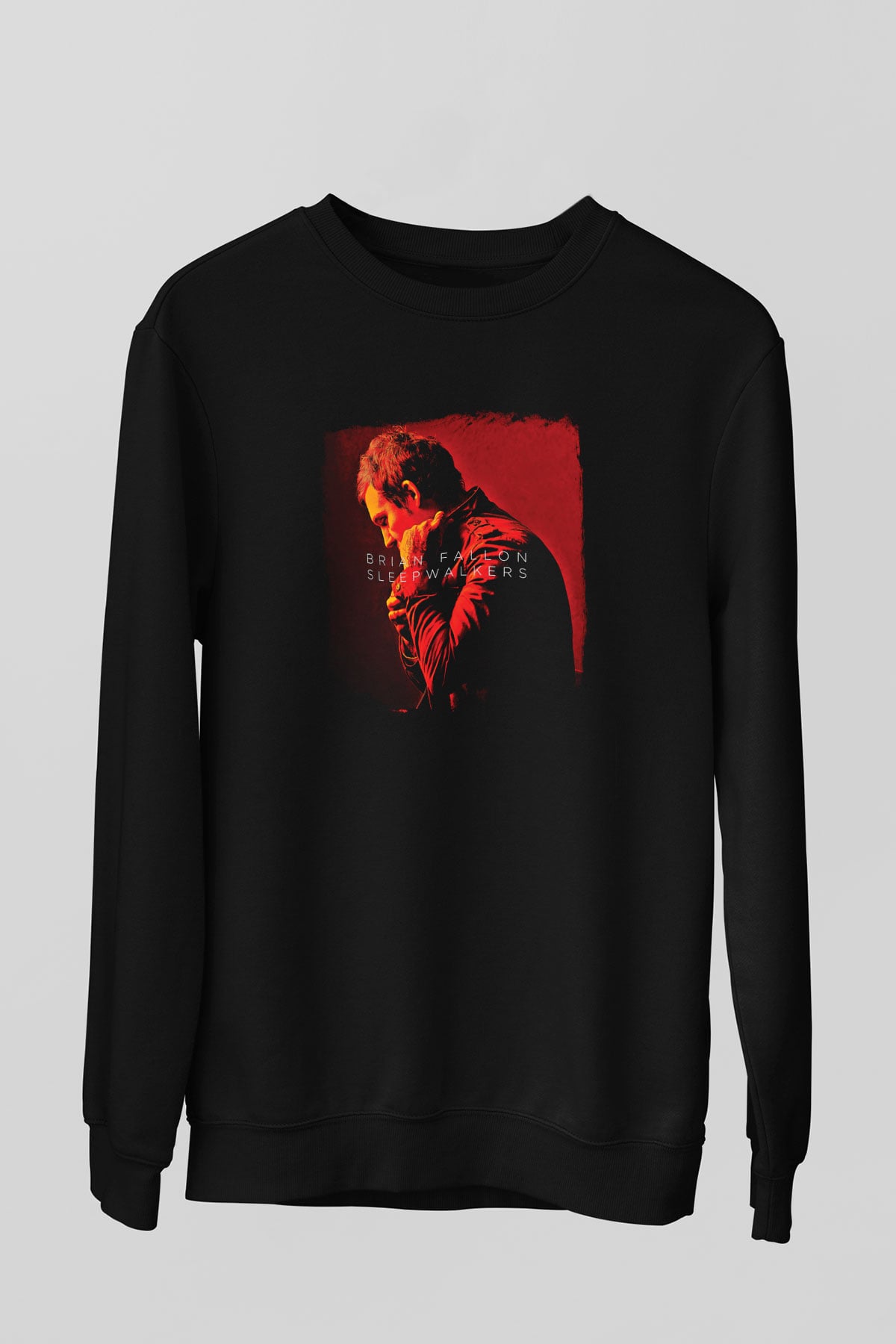 Brian Fallon Baskılı Unisex Siyah Sweatshirt