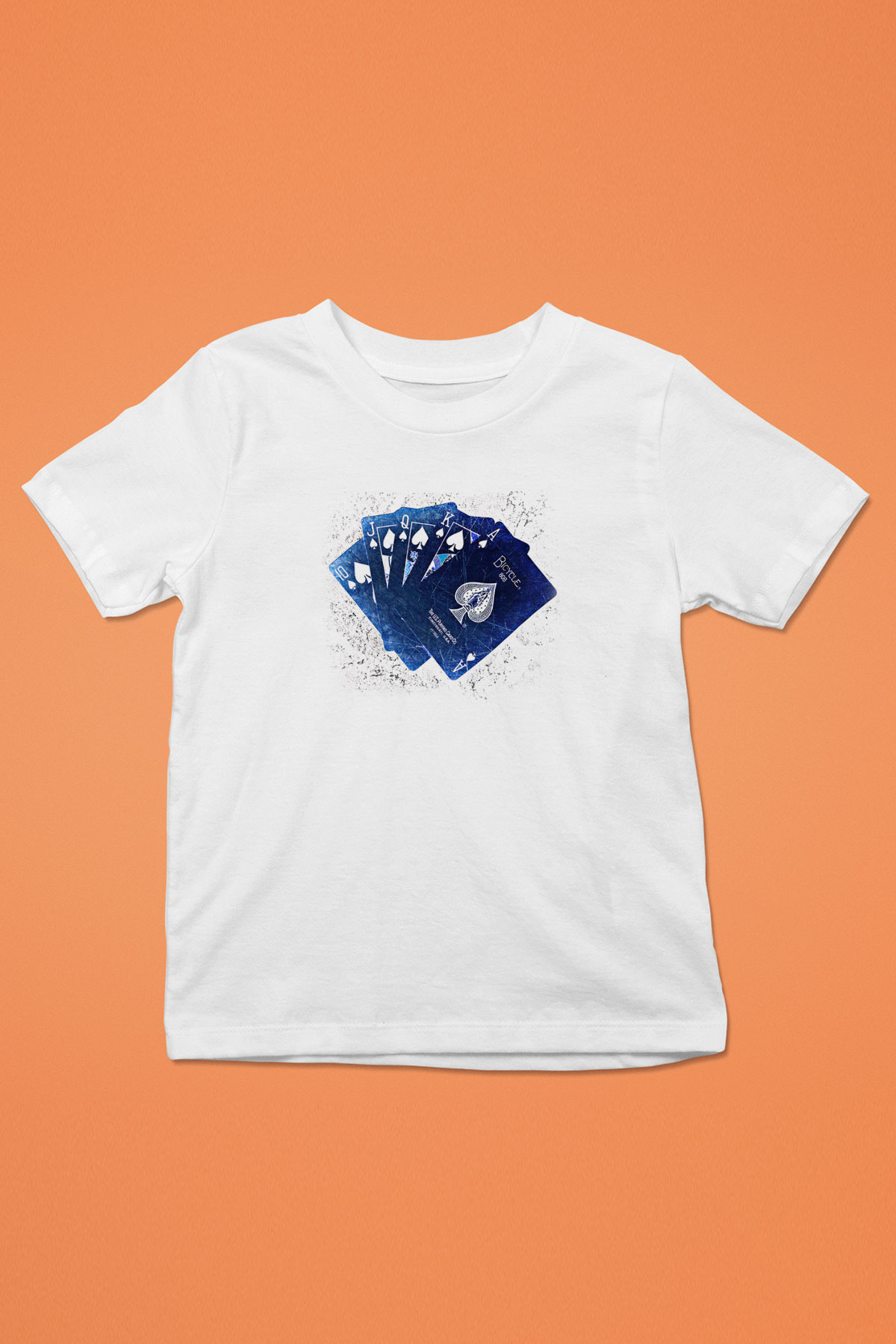 Briç Baskılı Unisex Beyaz Çocuk Tişört - Tshirt