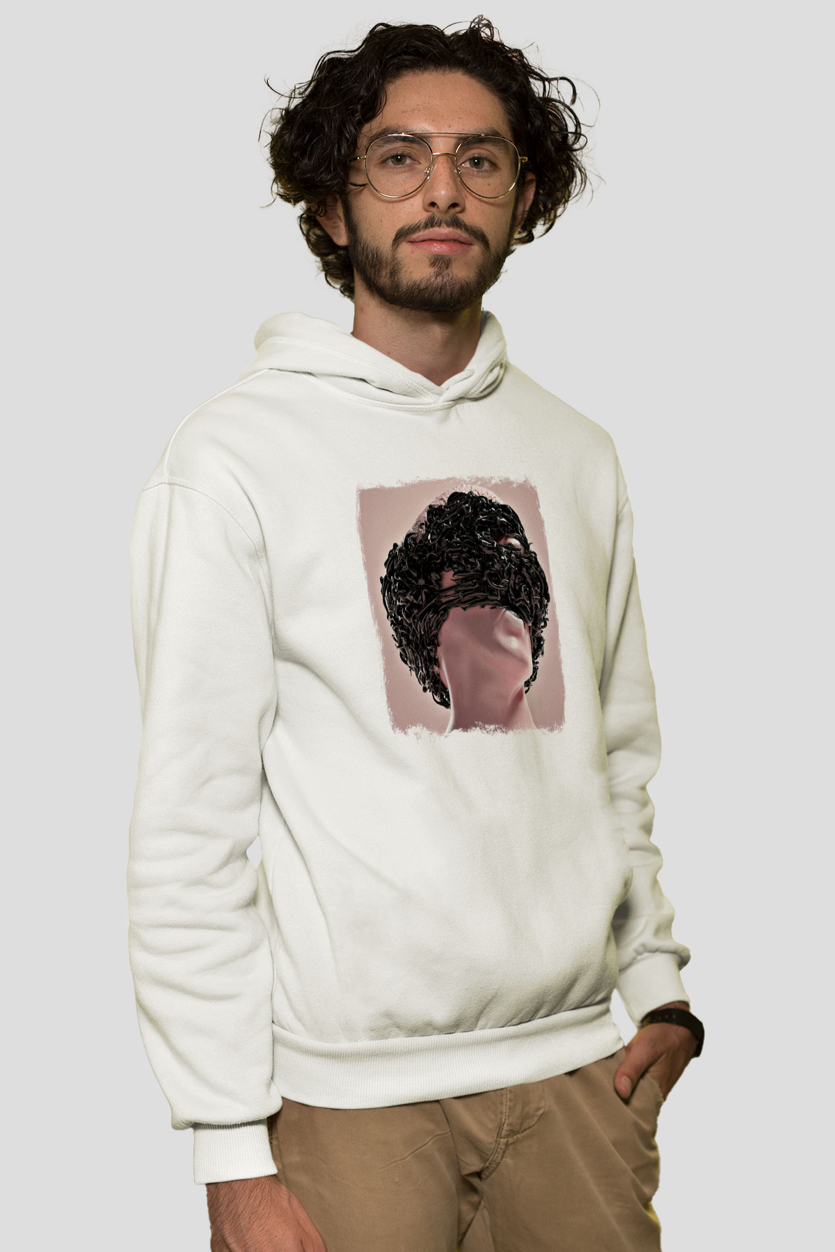 Bring Me the Horizon Baskılı Unisex Beyaz Hoodie