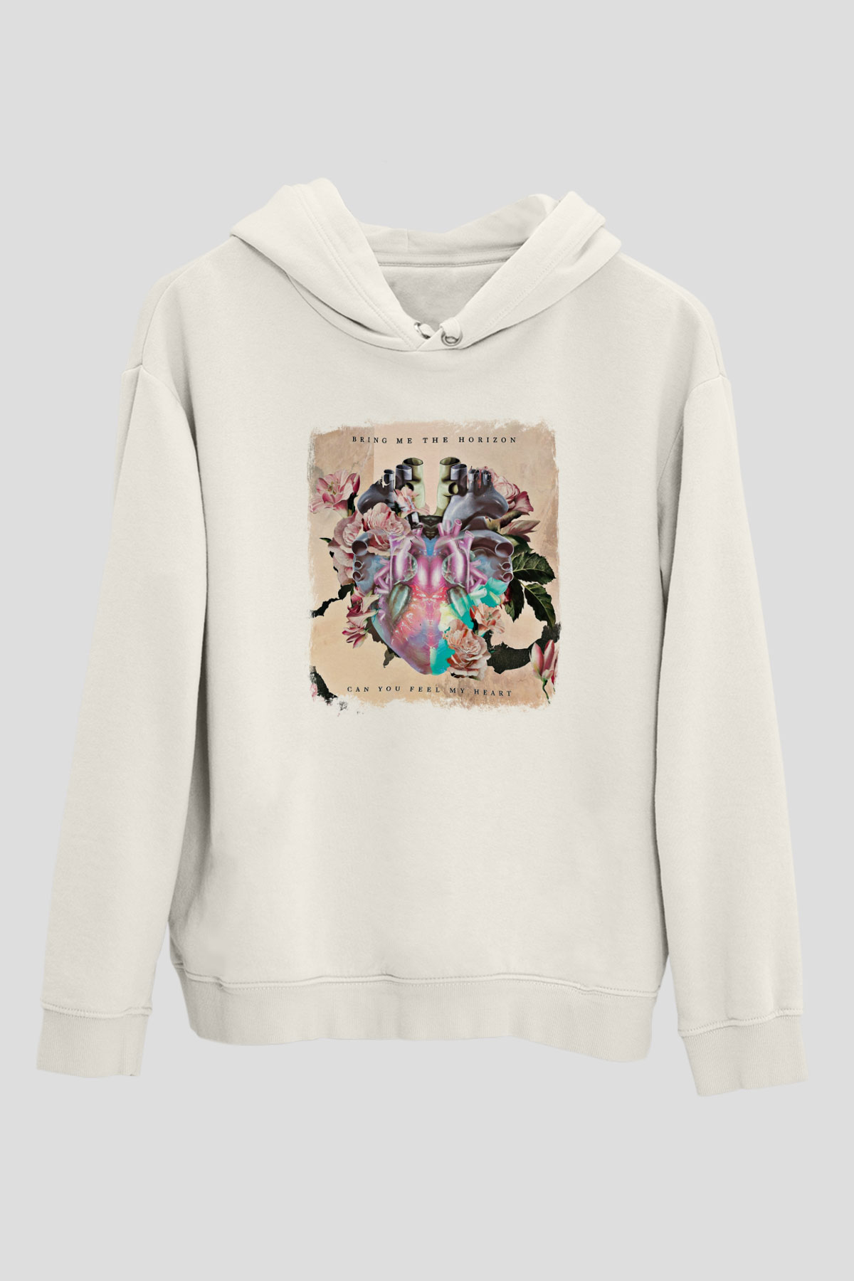 Bring Me the Horizon Baskılı Unisex Beyaz Hoodie