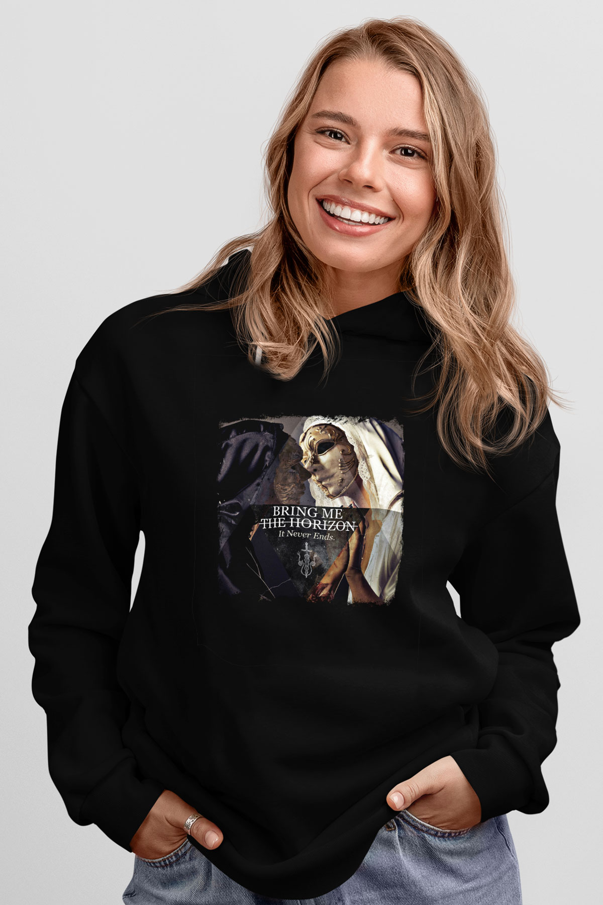 Bring Me the Horizon Baskılı Unisex Siyah Hoodie