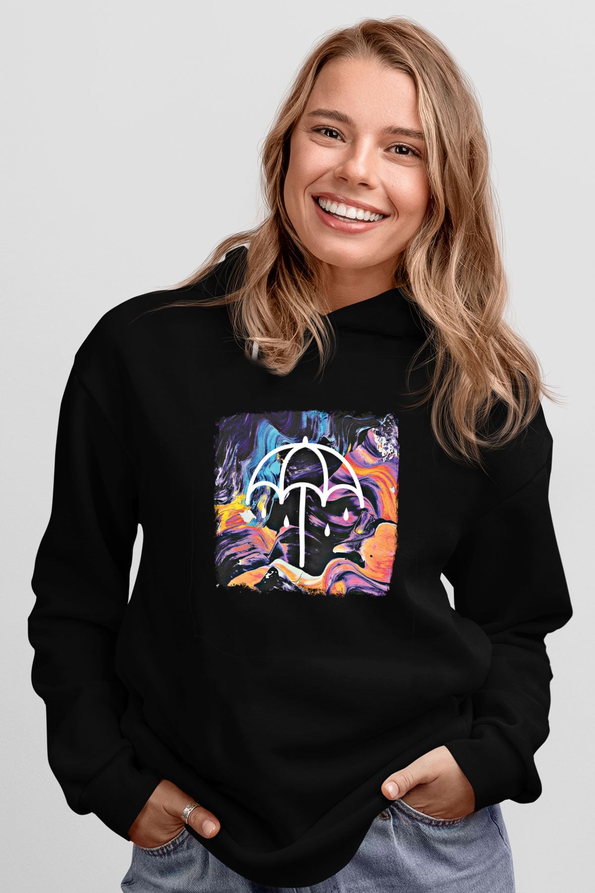 Bring Me the Horizon Baskılı Unisex Siyah Hoodie