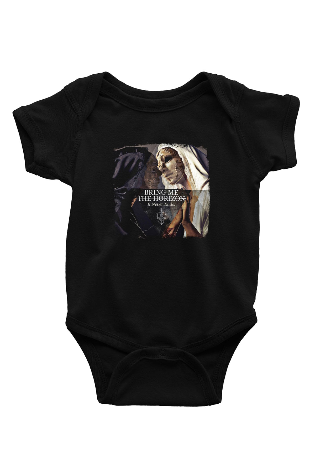 Bring Me the Horizon Baskılı Unisex Siyah Bebek Body - Zıbın