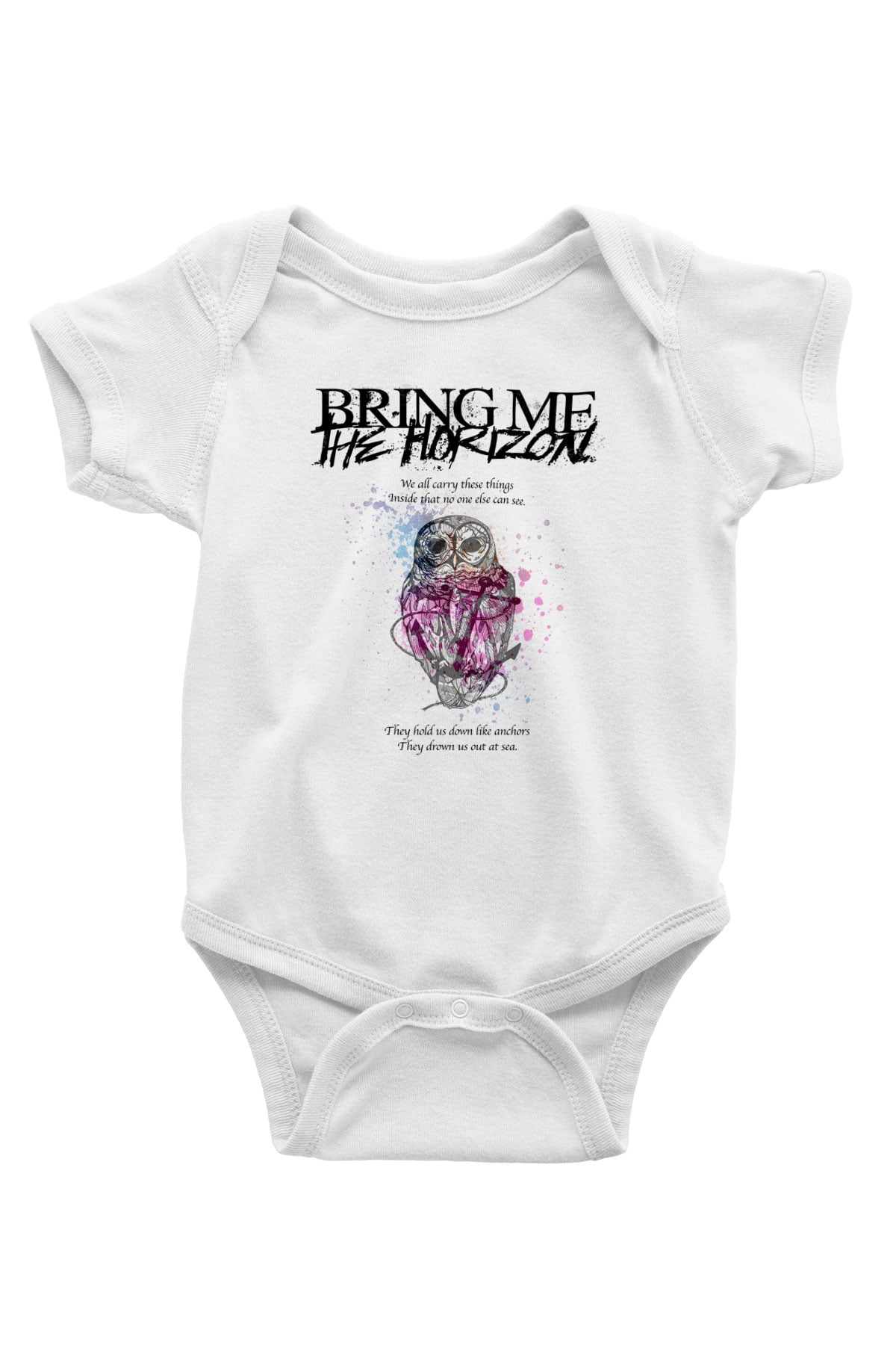 Bring Me the Horizon Beyaz Bebek Body - Zıbın
