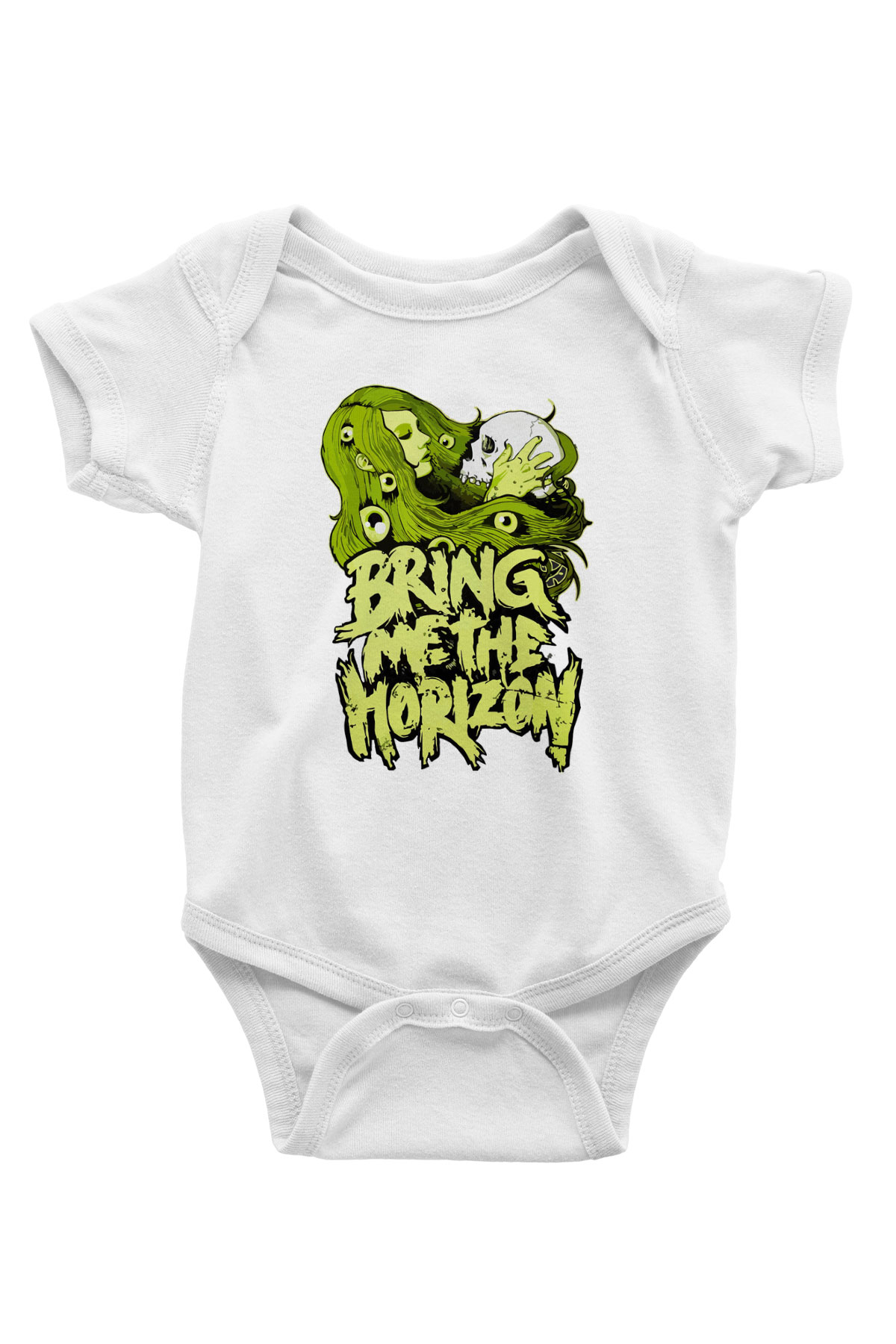 Bring Me the Horizon Beyaz Bebek Body - Zıbın