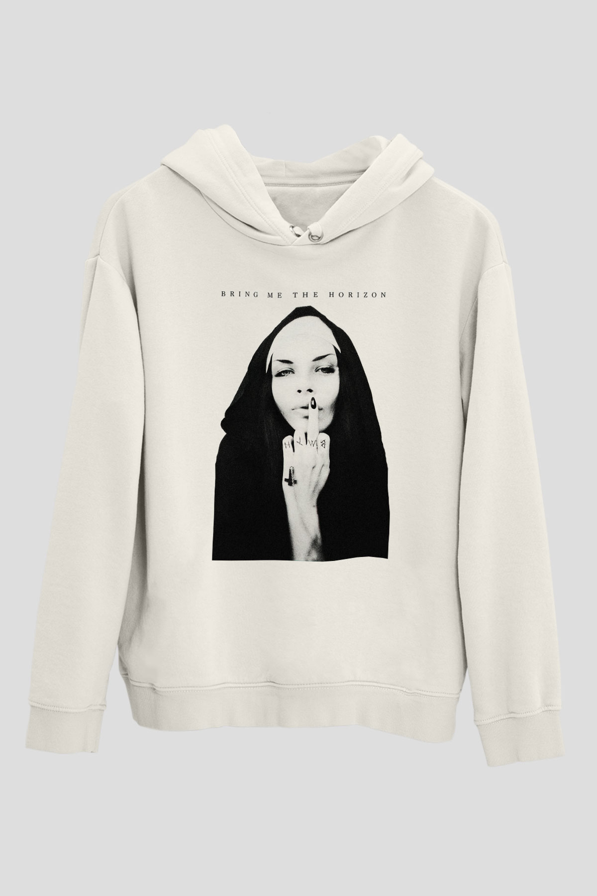 Bring Me the Horizon Beyaz Unisex Kapşonlu Sweatshirt