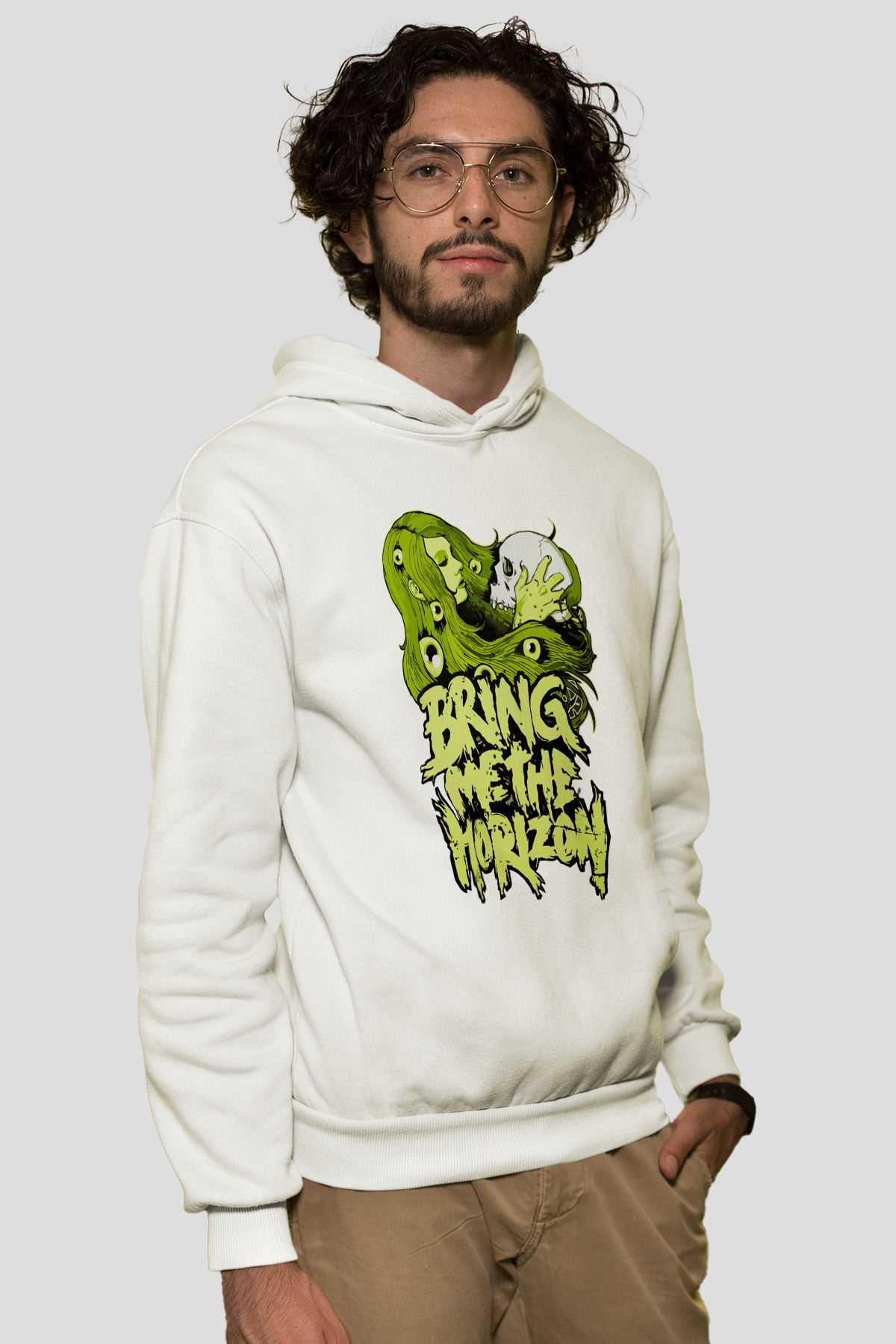 Bring Me the Horizon Beyaz Unisex Kapüşonlu Sweatshirt