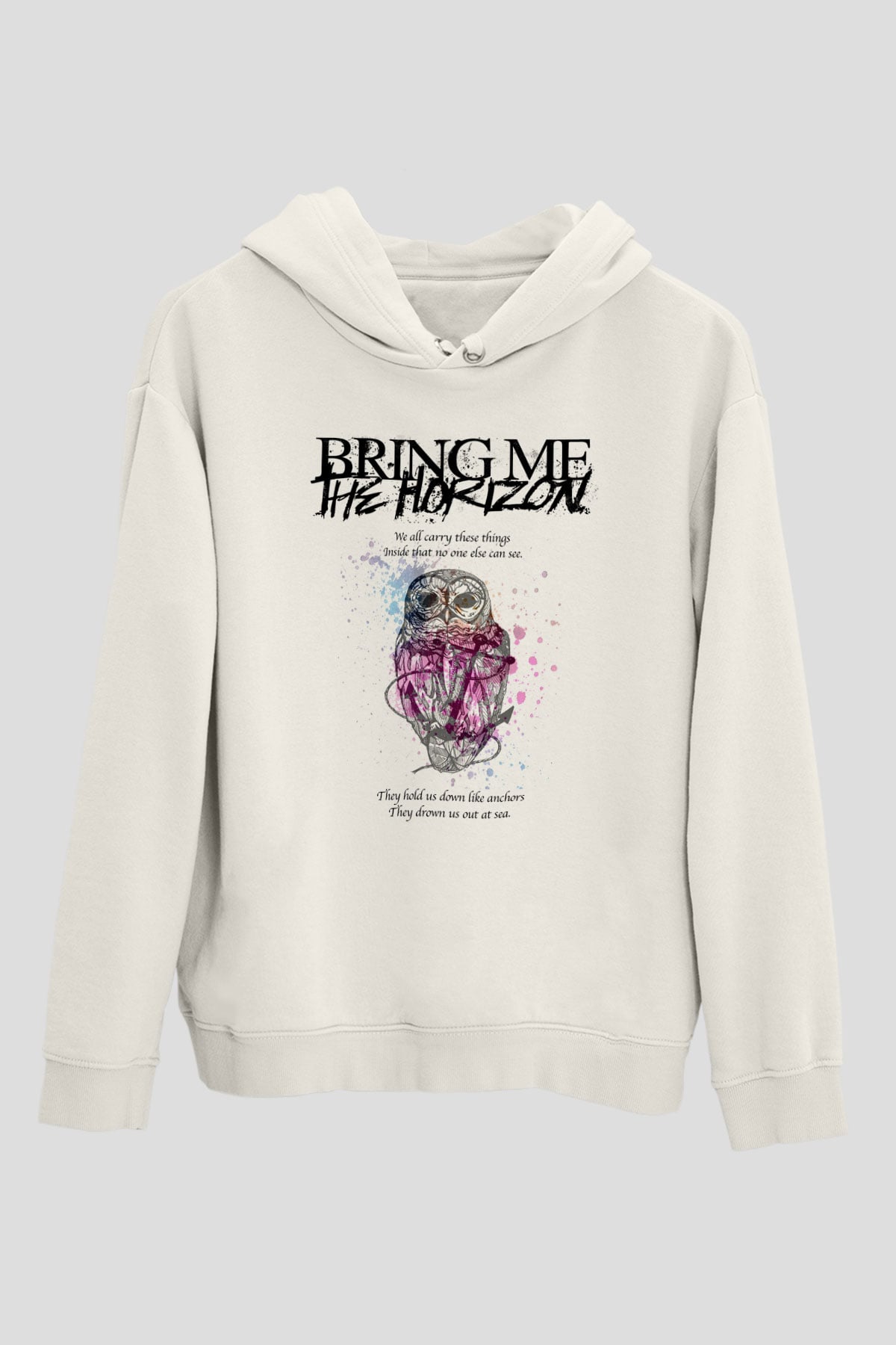 Bring Me the Horizon Beyaz Unisex Kapüşonlu Sweatshirt