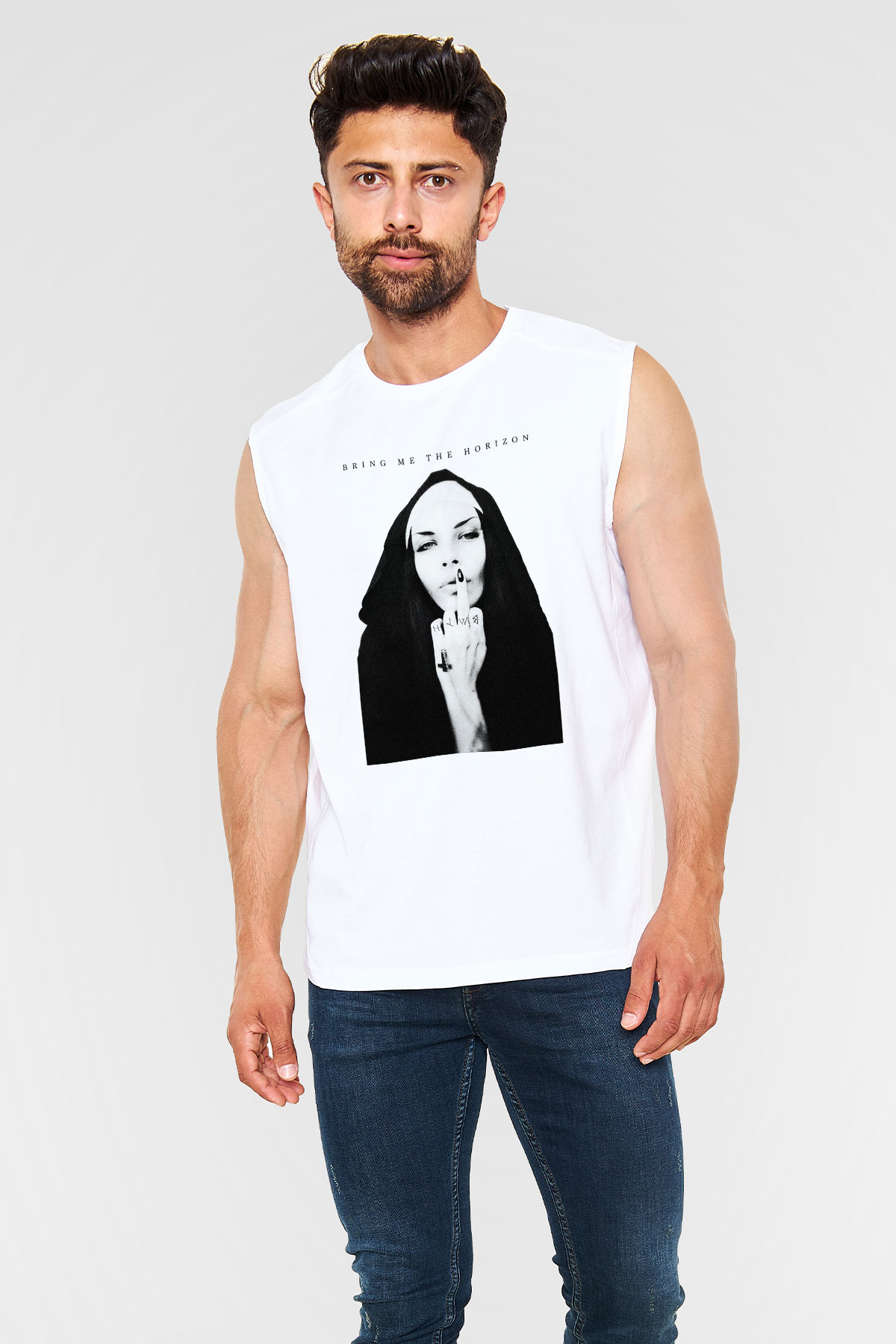 Bring Me the Horizon Beyaz Unisex Kolsuz Tişört
