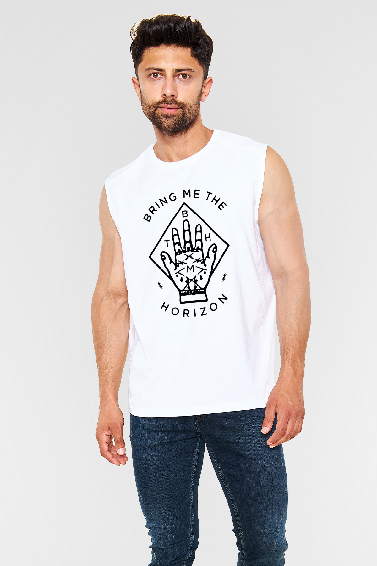 Bring Me the Horizon Beyaz Unisex Kolsuz Tişört