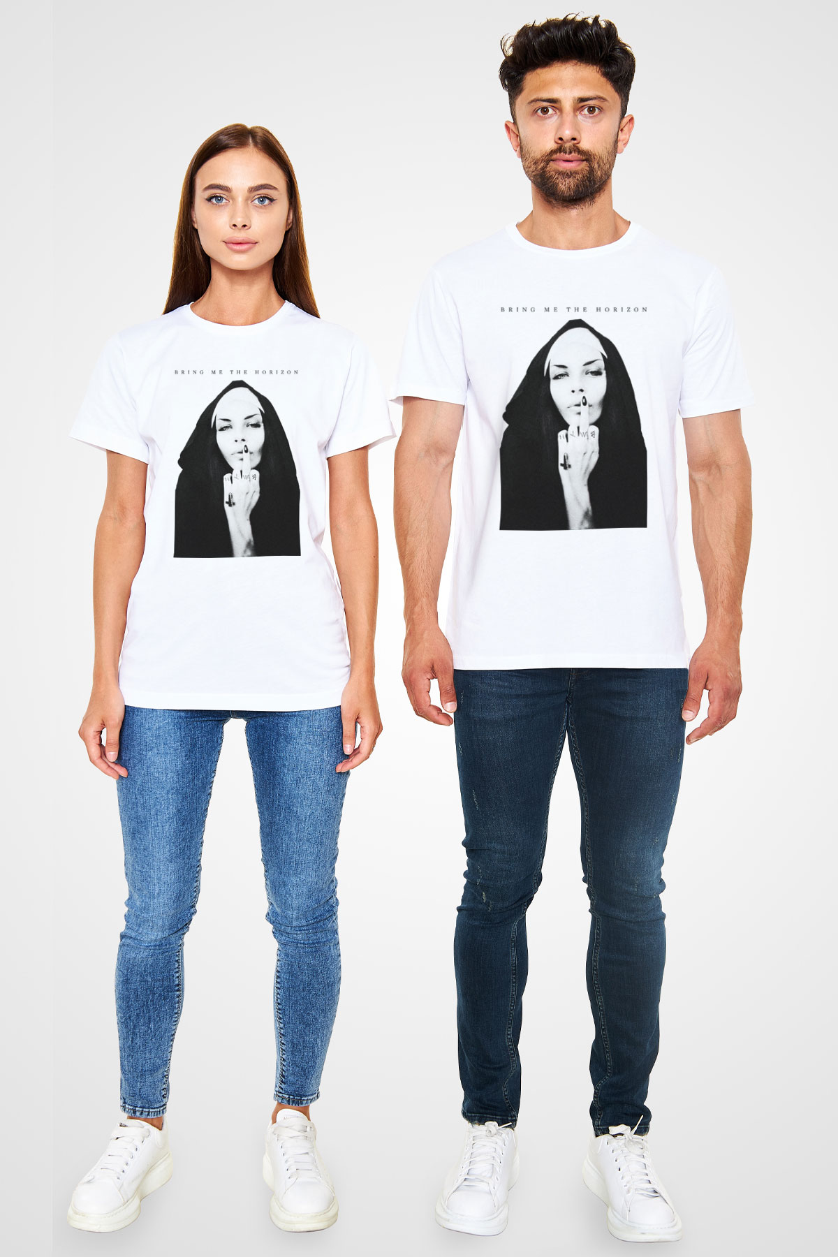 Bring Me the Horizon Beyaz Unisex Tişört T-Shirt - TişörtFabrikası