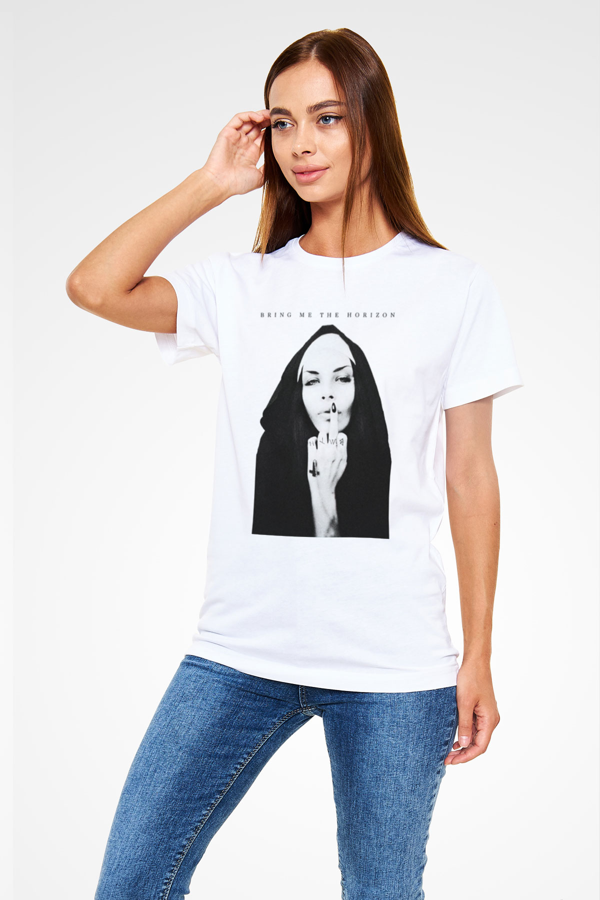 Bring Me the Horizon Beyaz Unisex Tişört T-Shirt - TişörtFabrikası
