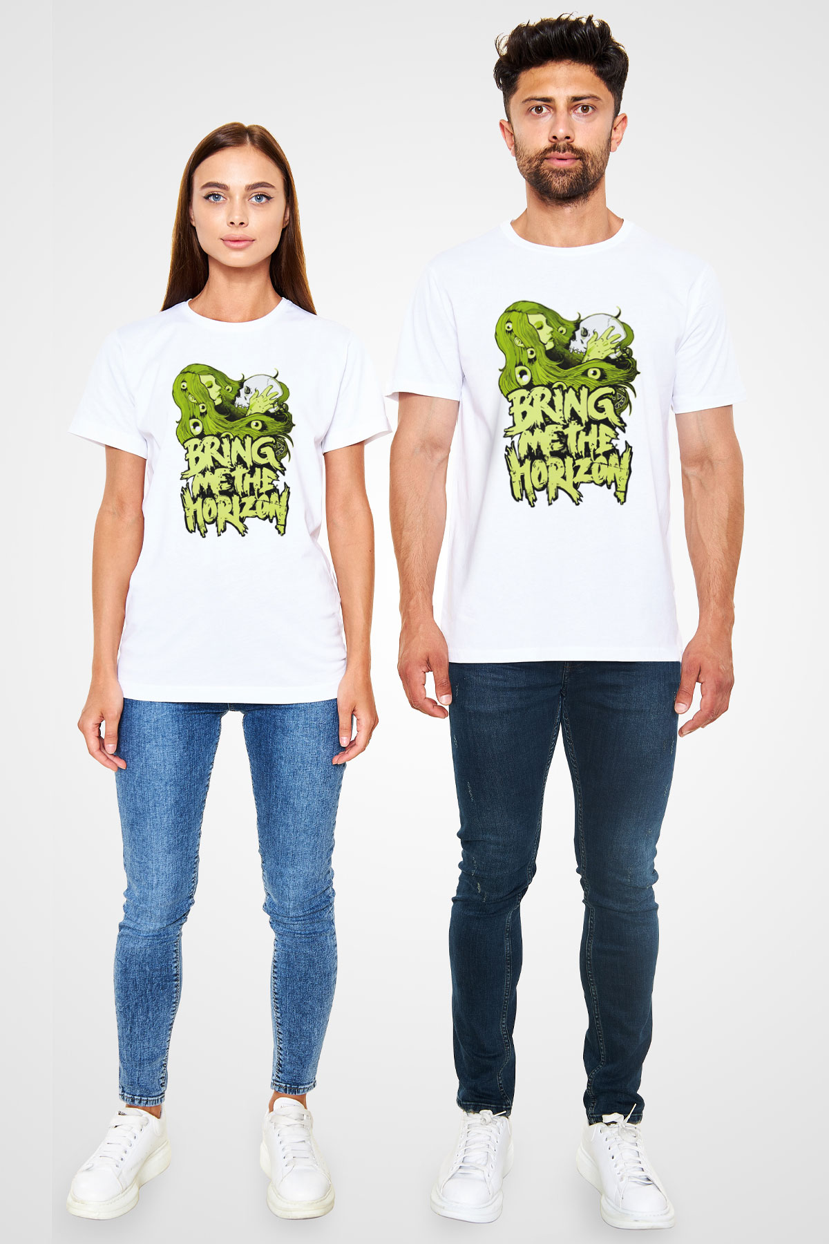 Bring Me the Horizon Beyaz Unisex Tişört T-Shirt - TişörtFabrikası