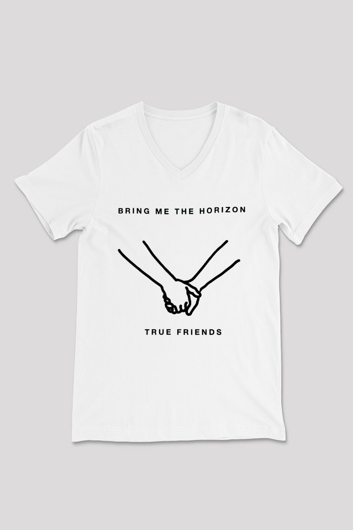 Bring Me the Horizon Beyaz Unisex V Yaka Tişört
