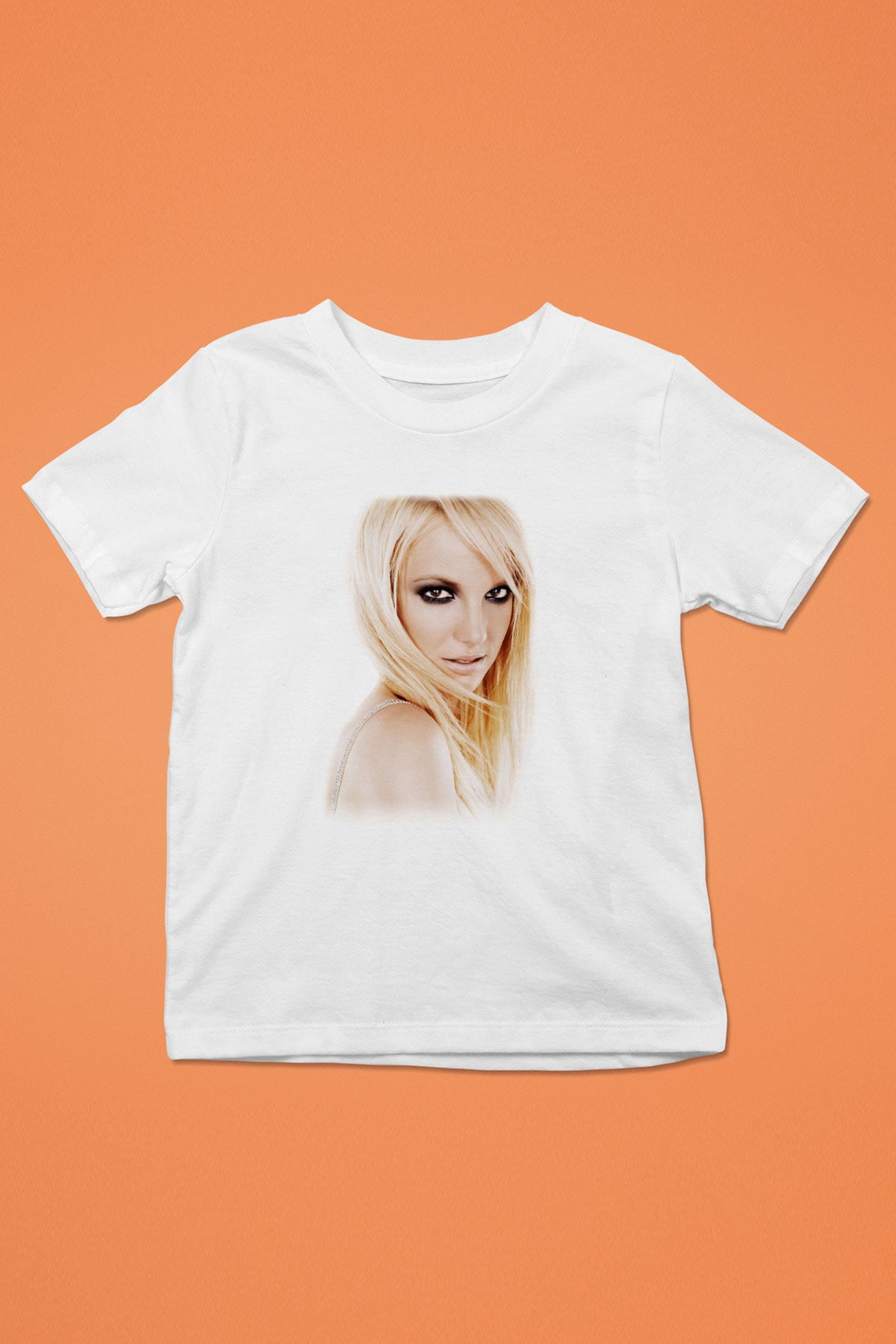 Britney Spears Baskılı Beyaz Unisex Çocuk Tişört