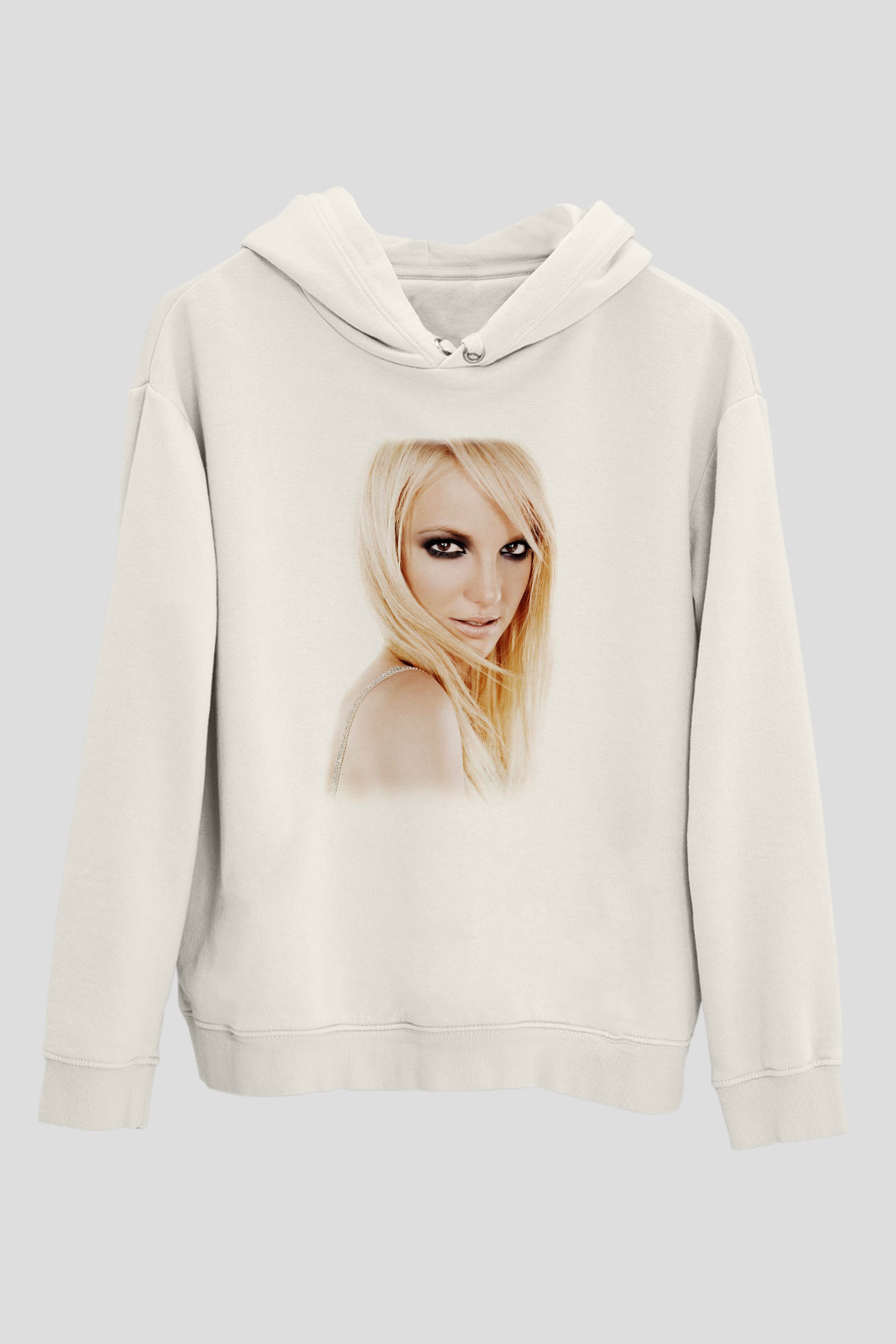 Britney Spears Beyaz Unisex Kapşonlu Sweatshirt