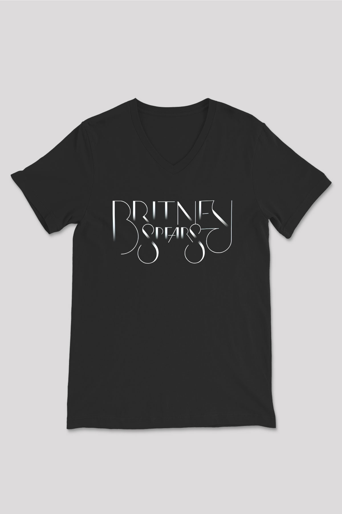 Britney Spears Siyah Unisex V Yaka Tişört T-Shirt