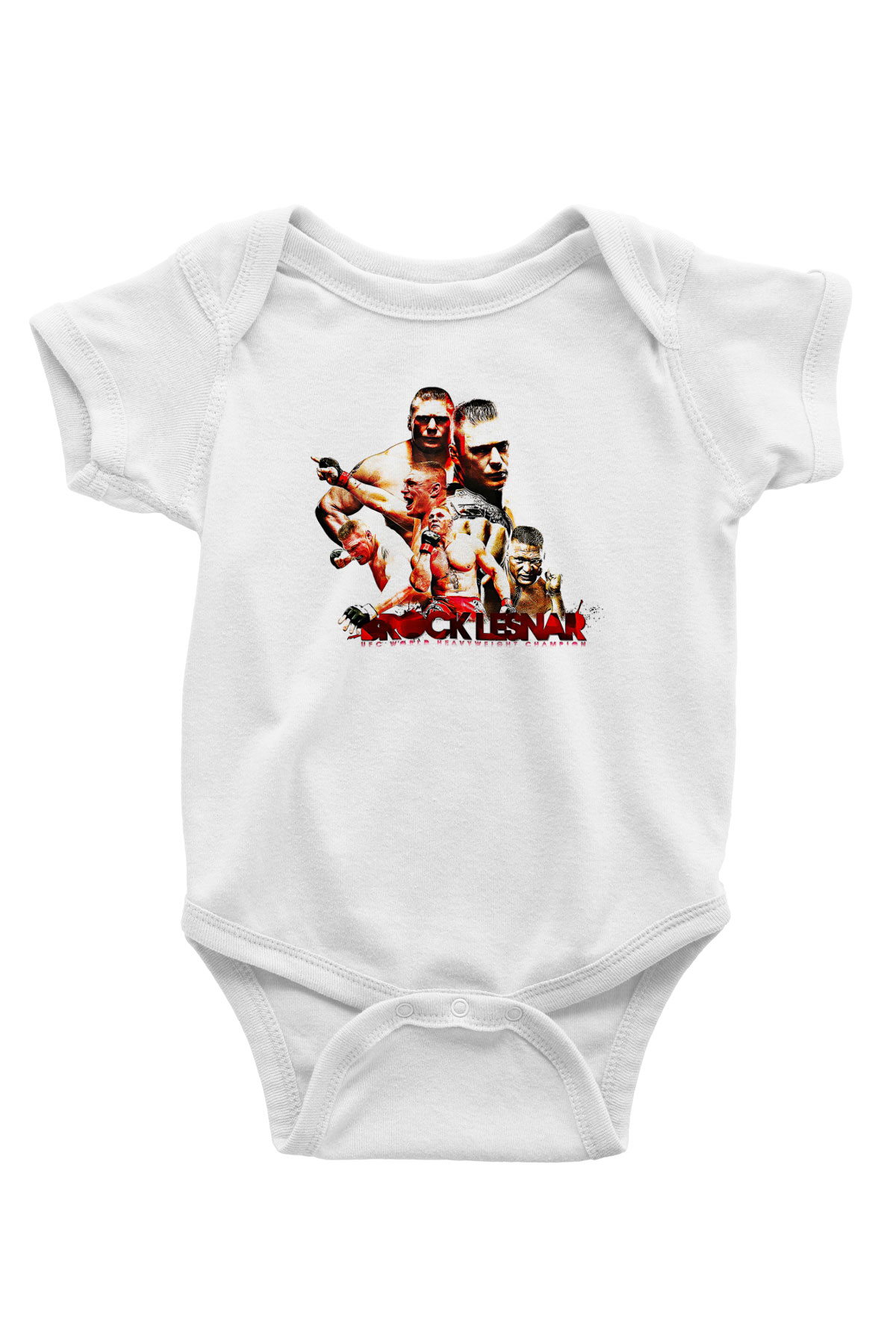 Brock Lesnar Baskılı Beyaz Unisex Bebek Body - Zıbın