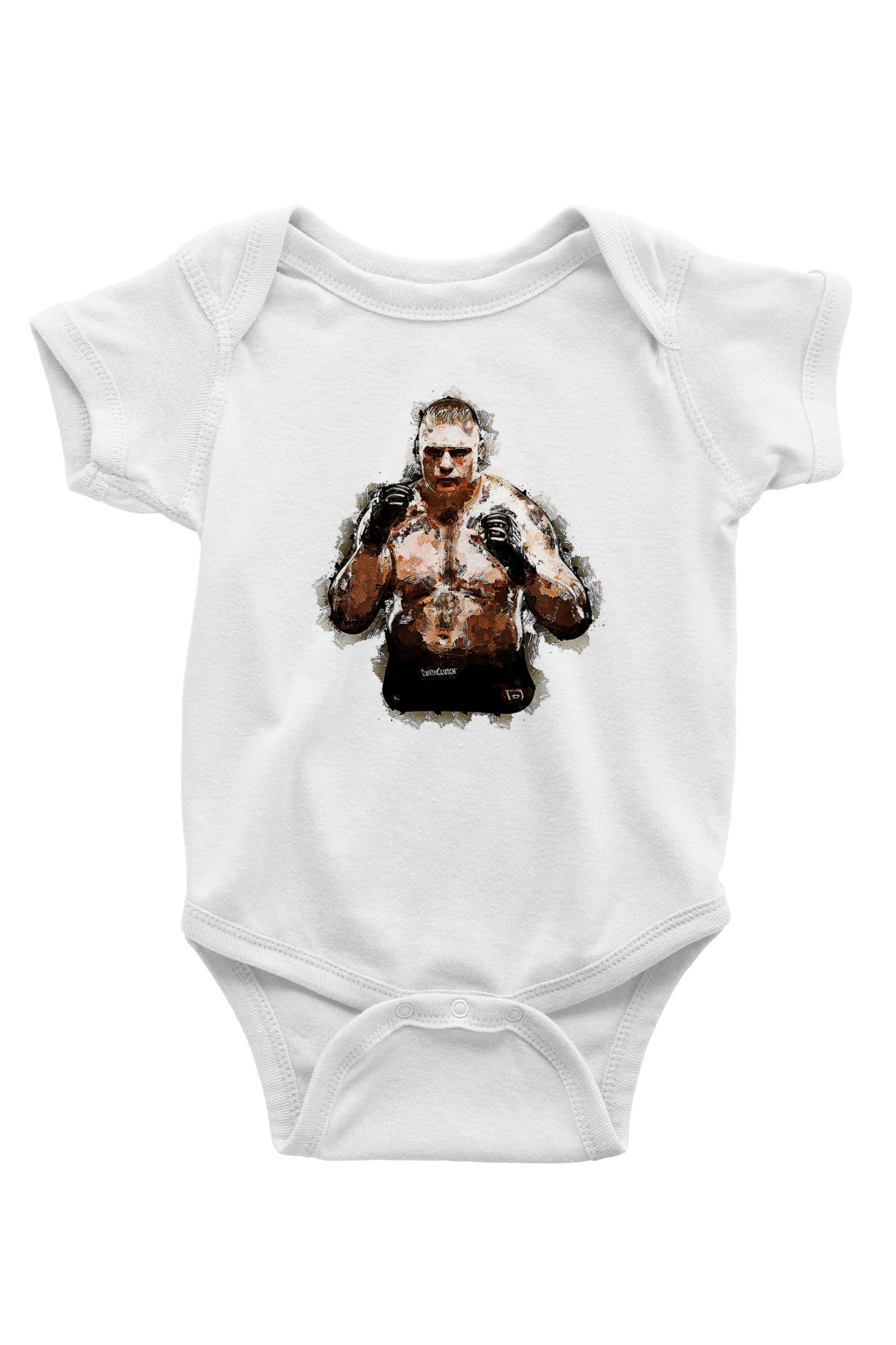 Brock Lesnar Baskılı Beyaz Unisex Bebek Body - Zıbın