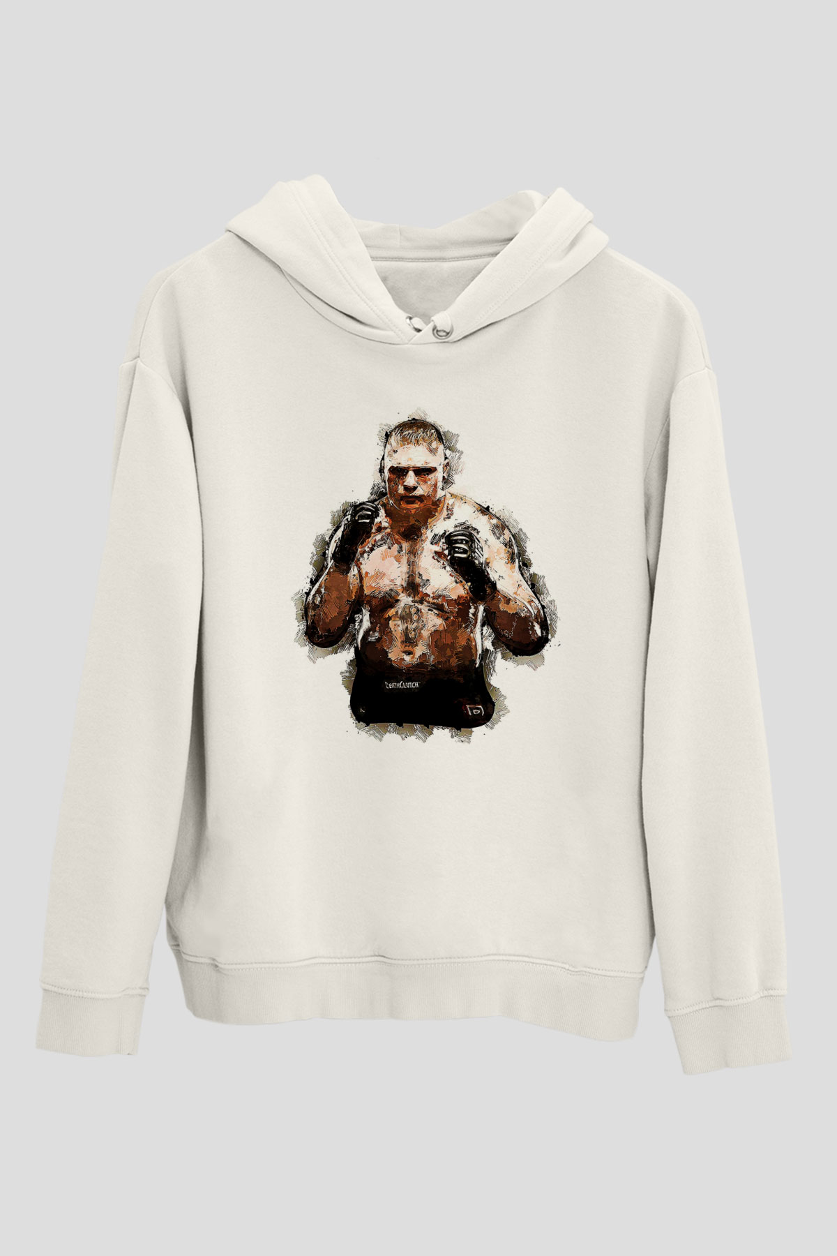 Brock Lesnar Baskılı Beyaz Unisex Hoodie