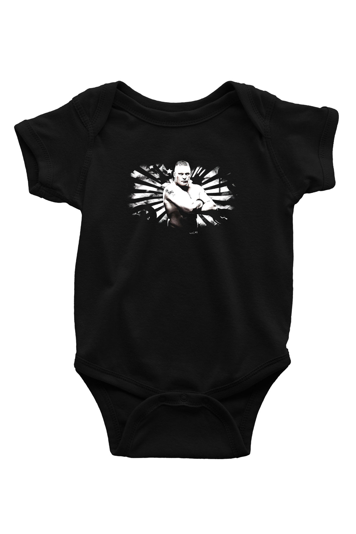 Brock Lesnar Baskılı Unisex Siyah Bebek Body - Zıbın