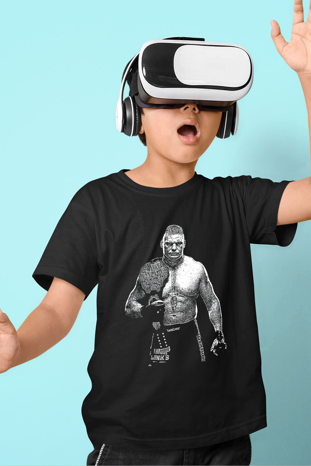 Brock Lesnar Baskılı Unisex Siyah Çocuk Tişört - Tshirt